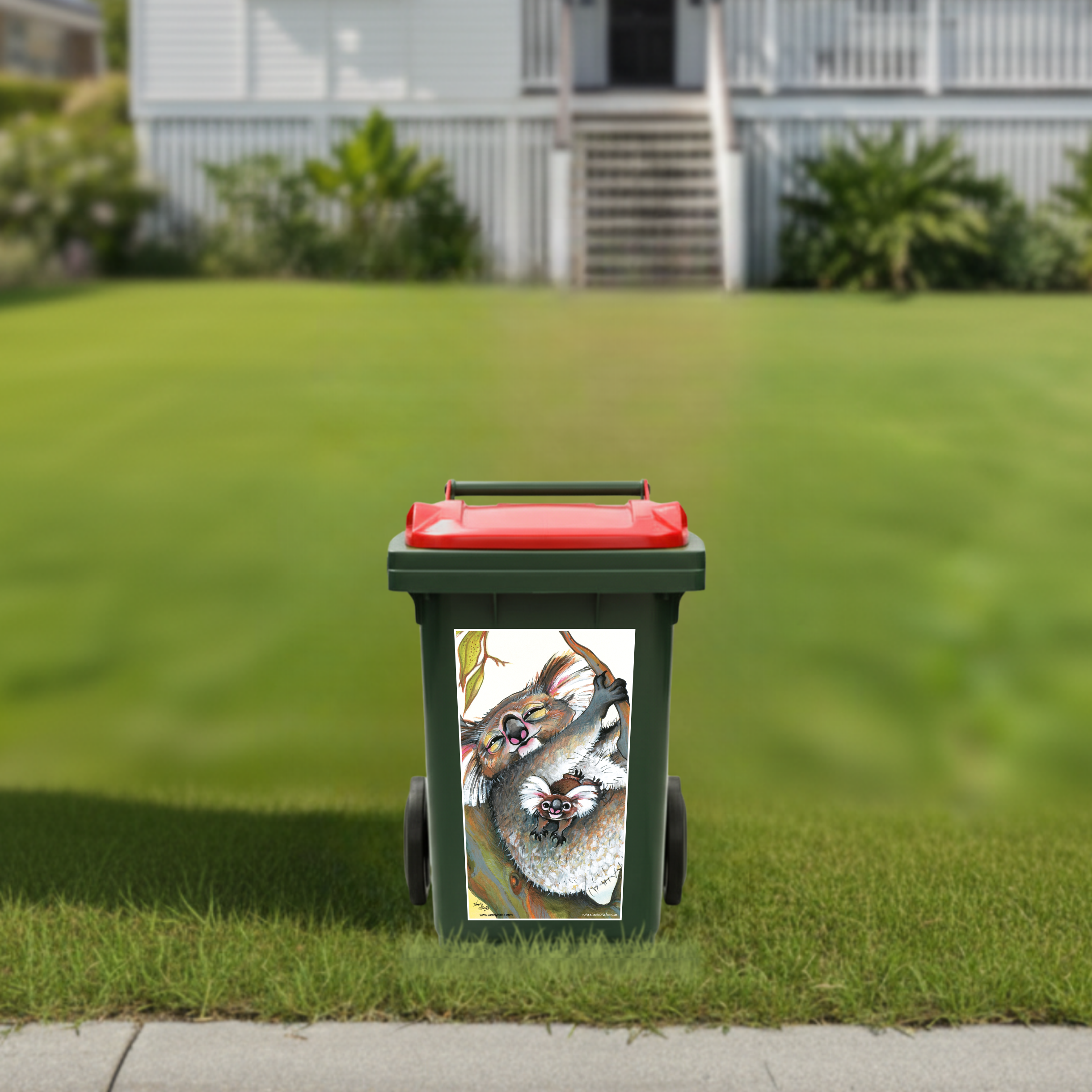 Koala wheelie bin sticker