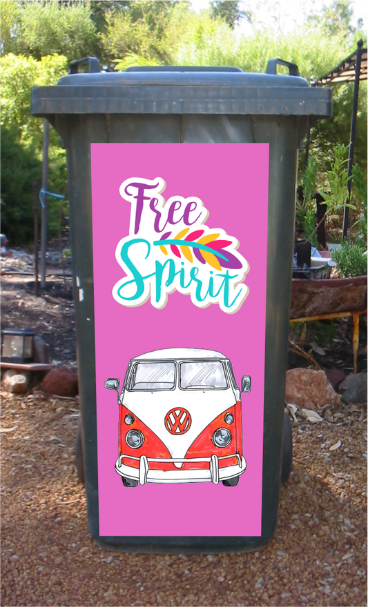 Free spirit kombi wheelie bin sticker