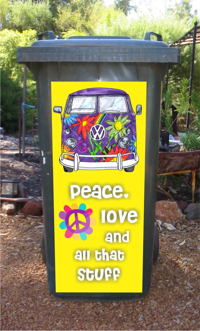 Peace love bin sticker