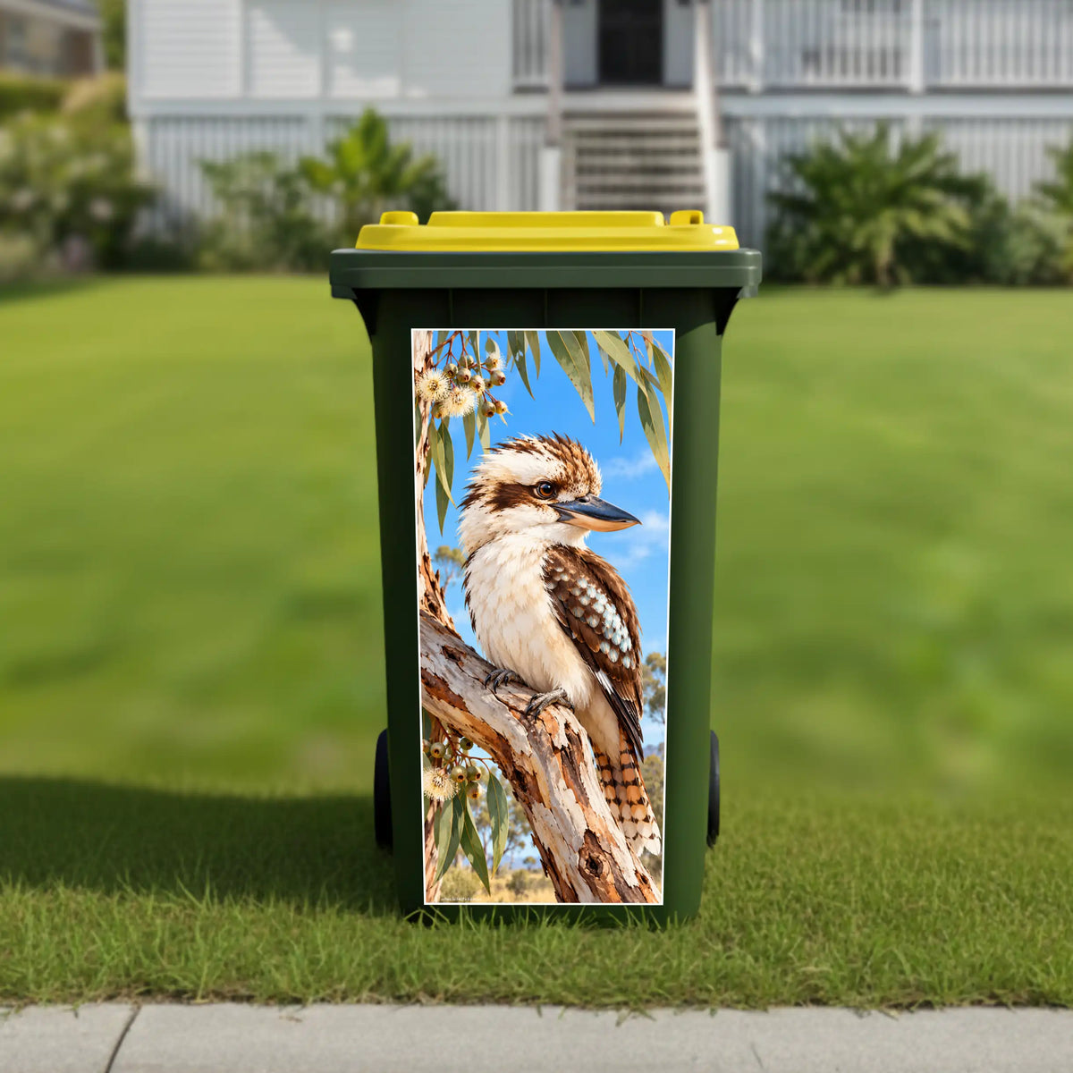 Kookaburra wheelie bin sticker