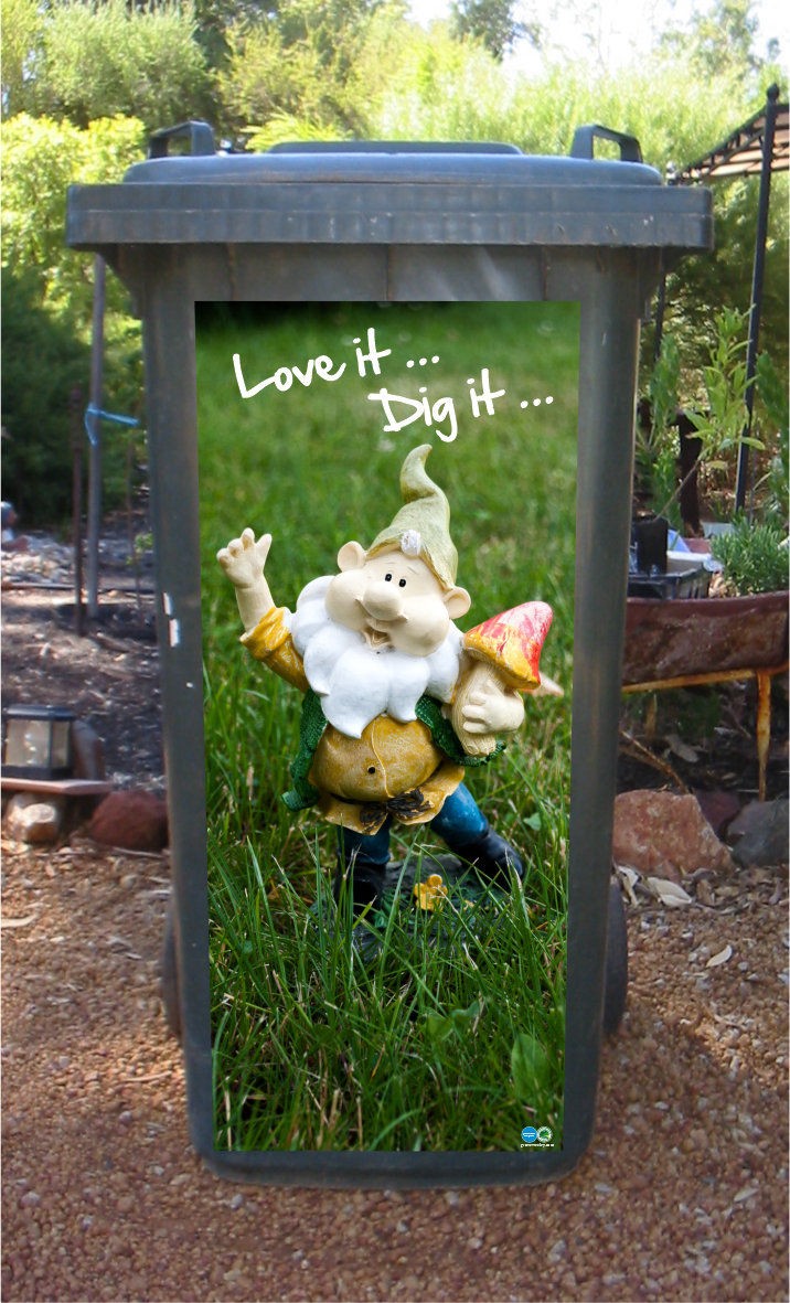 Love it dig it wheelie bin sticker