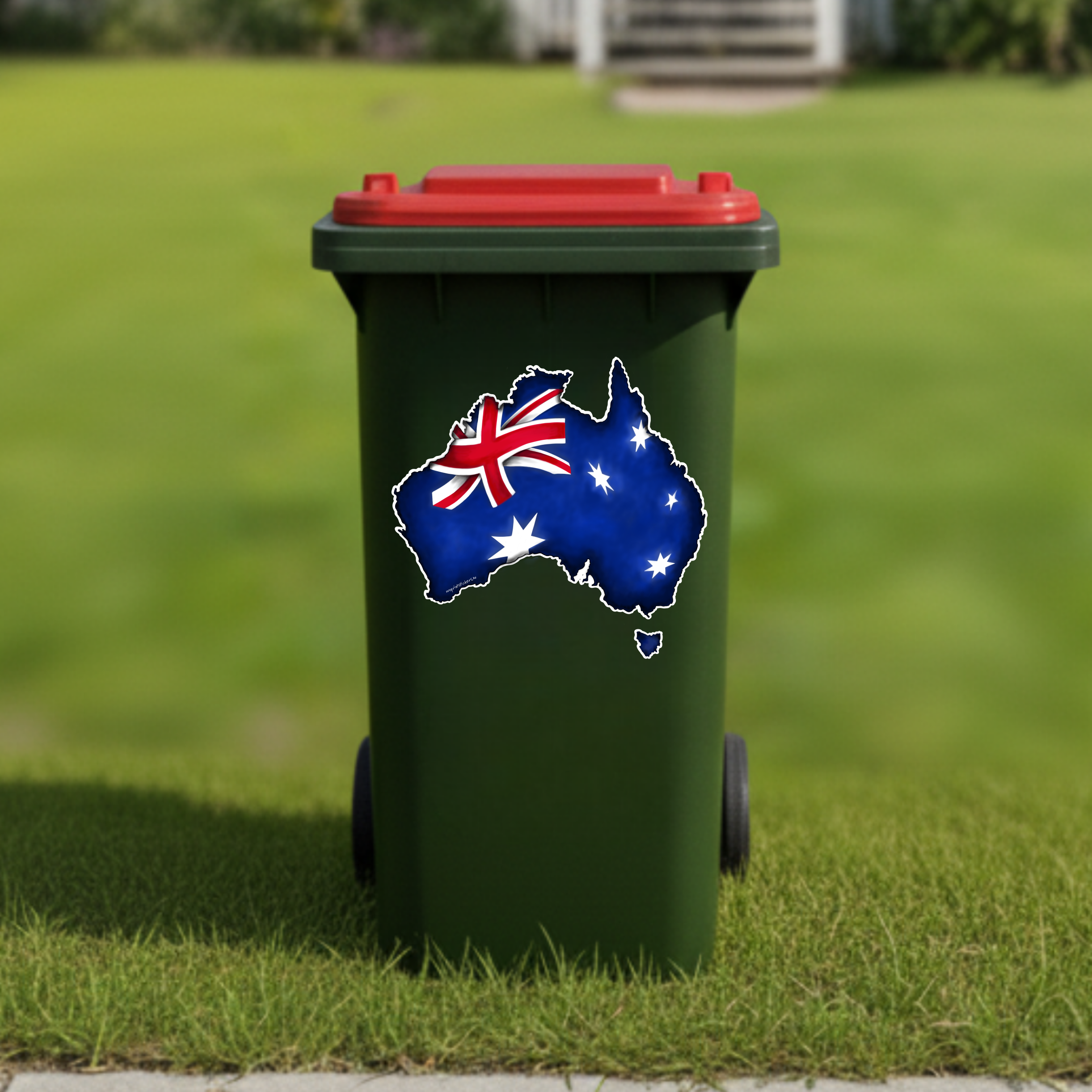 Australian map wheelie bin sticker