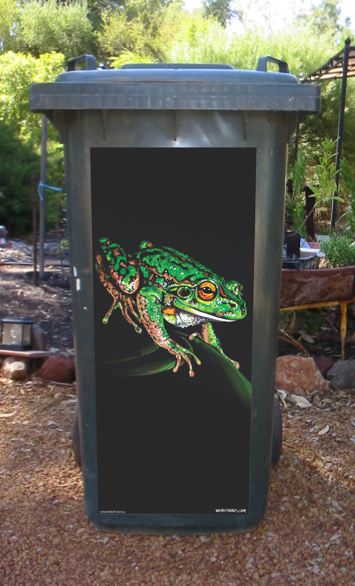 'Midnight guest' wheelie bin sticker