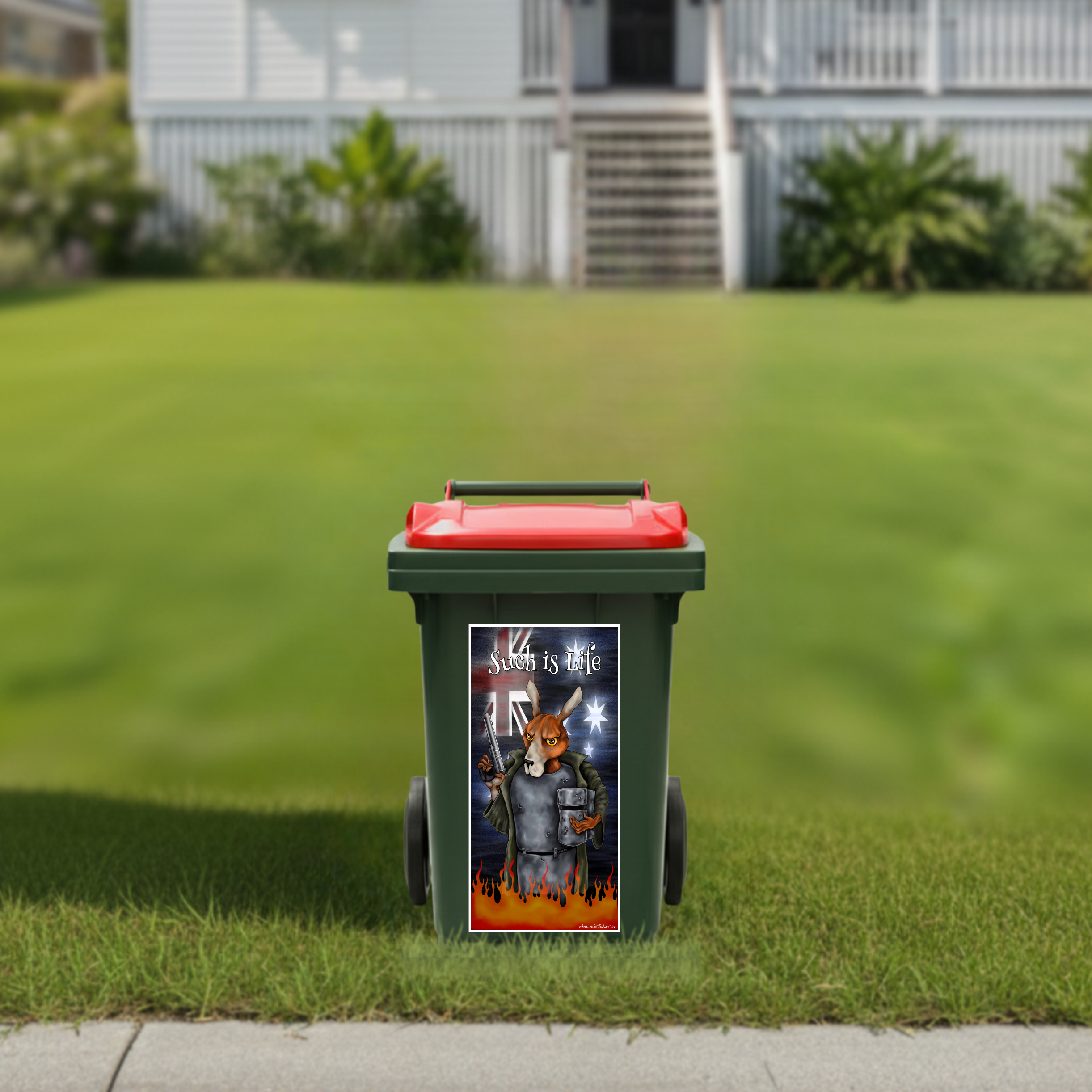 Ned Kelly wheelie bin sticker