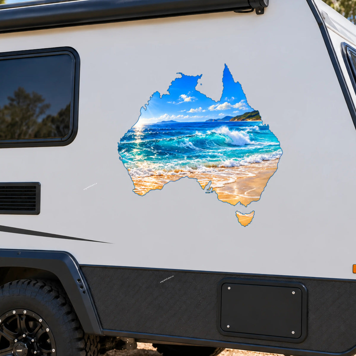 Ocean wave Australia map sticker
