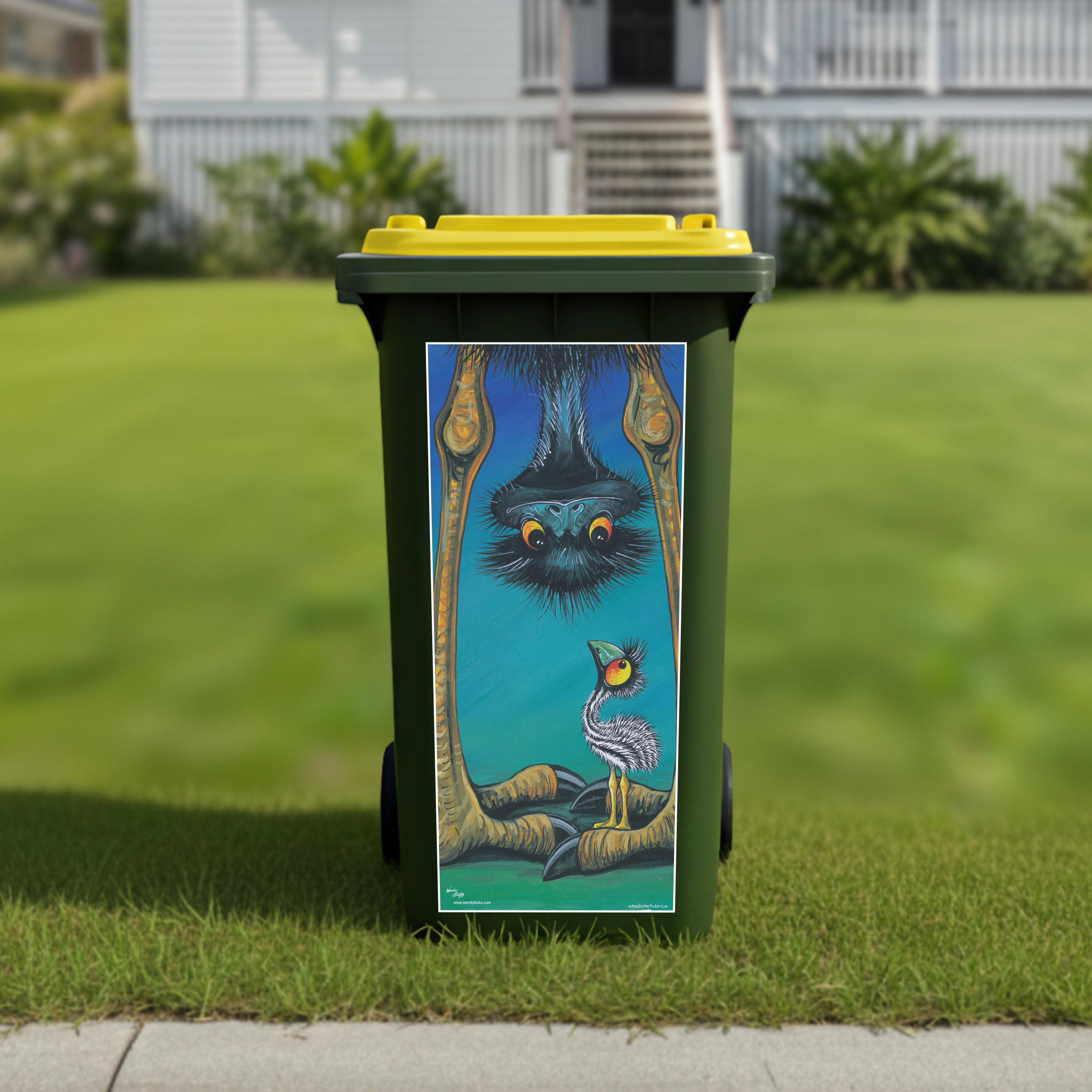Peeka boo wheelie bin sticker