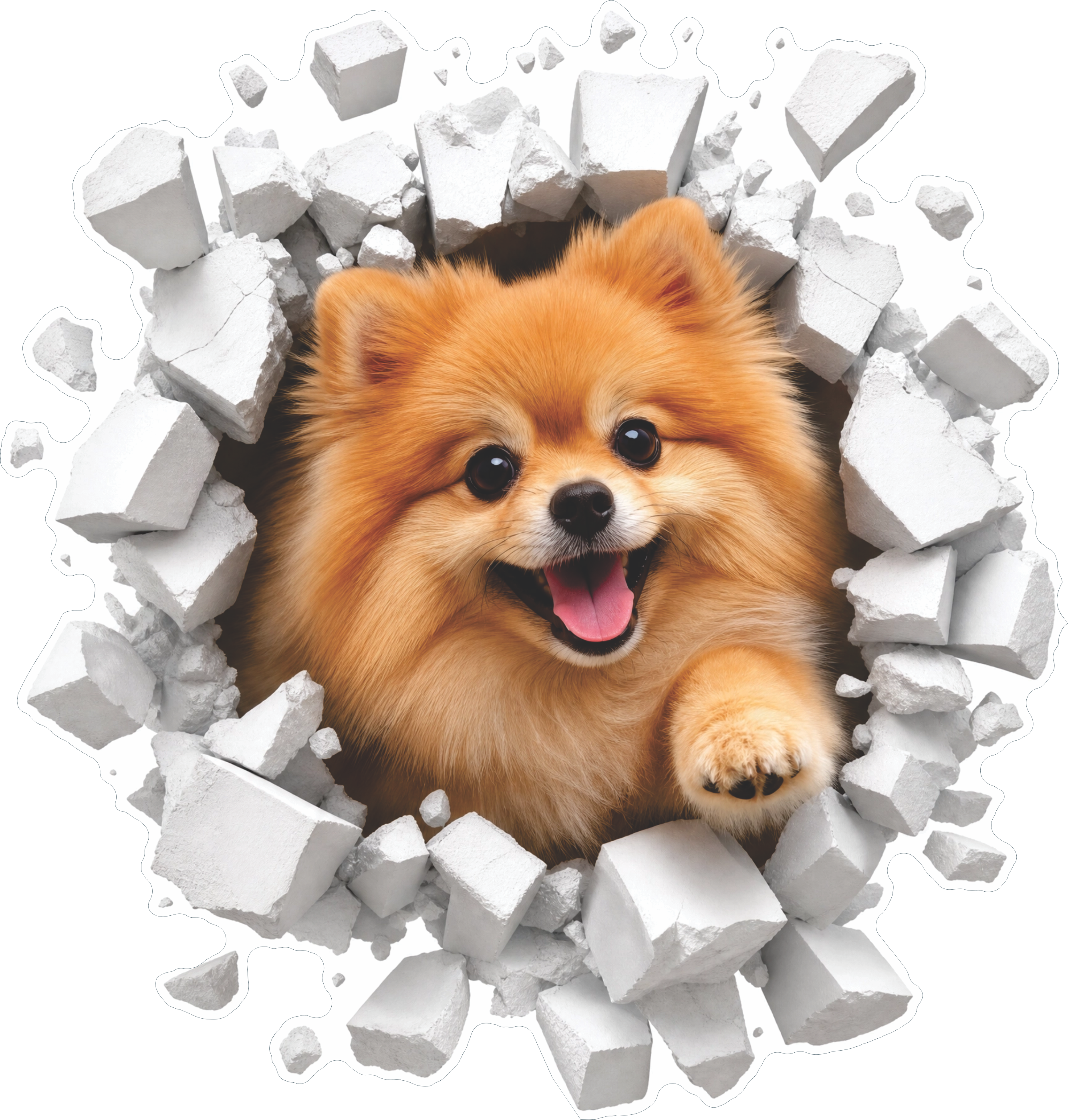 Pomeranian dog breakthrough sticker