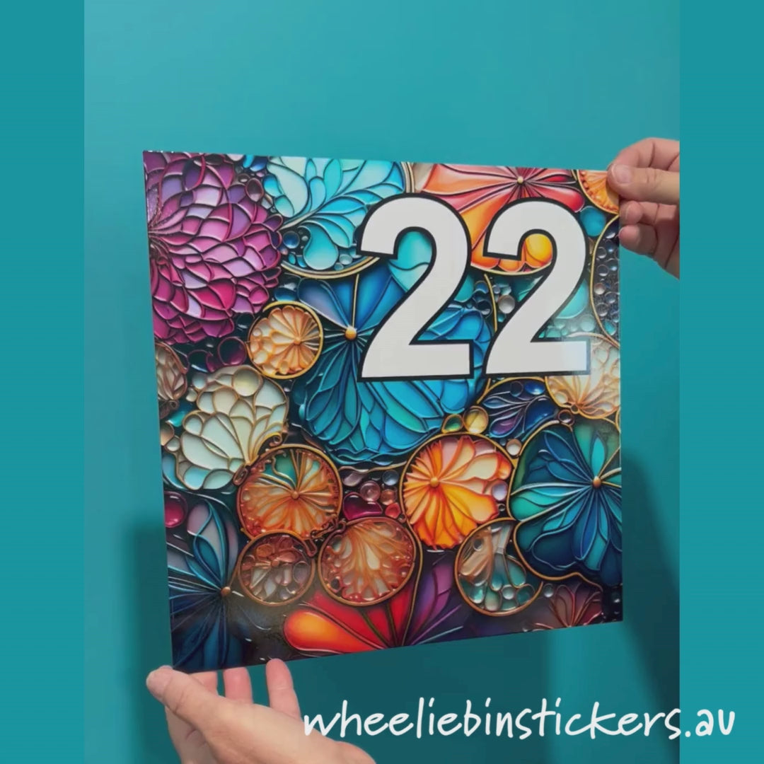 Mosaic house number garden panel