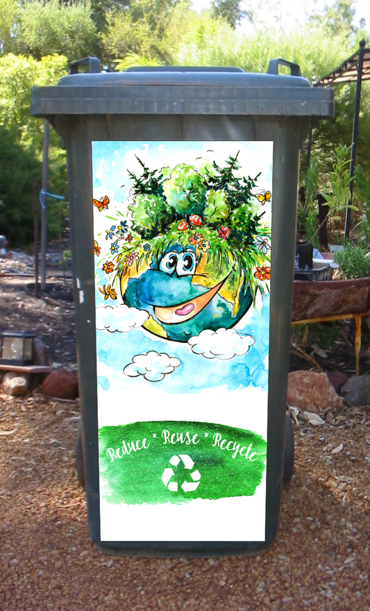 Reduce, reuse and recycle wheelie bin sticker
