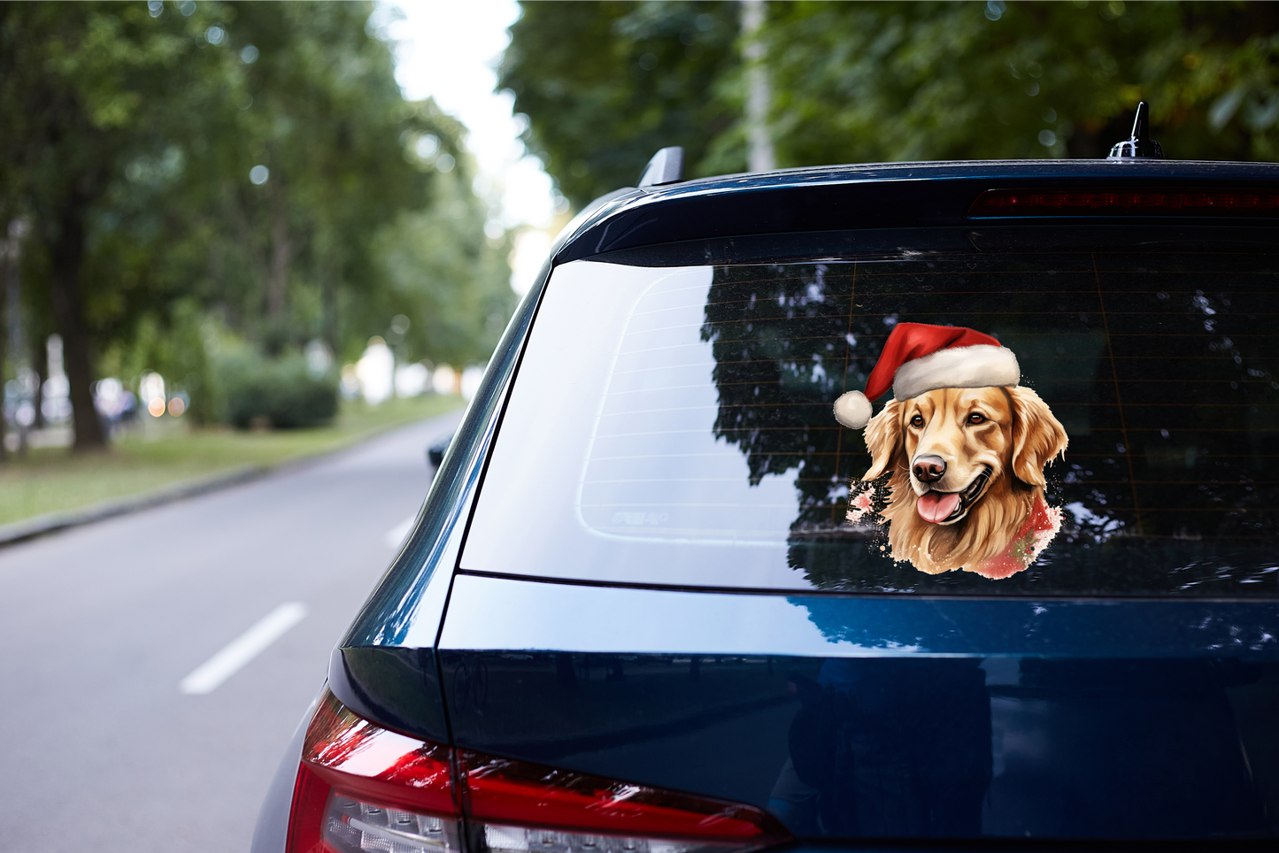 Golden retriever Christmas sticker