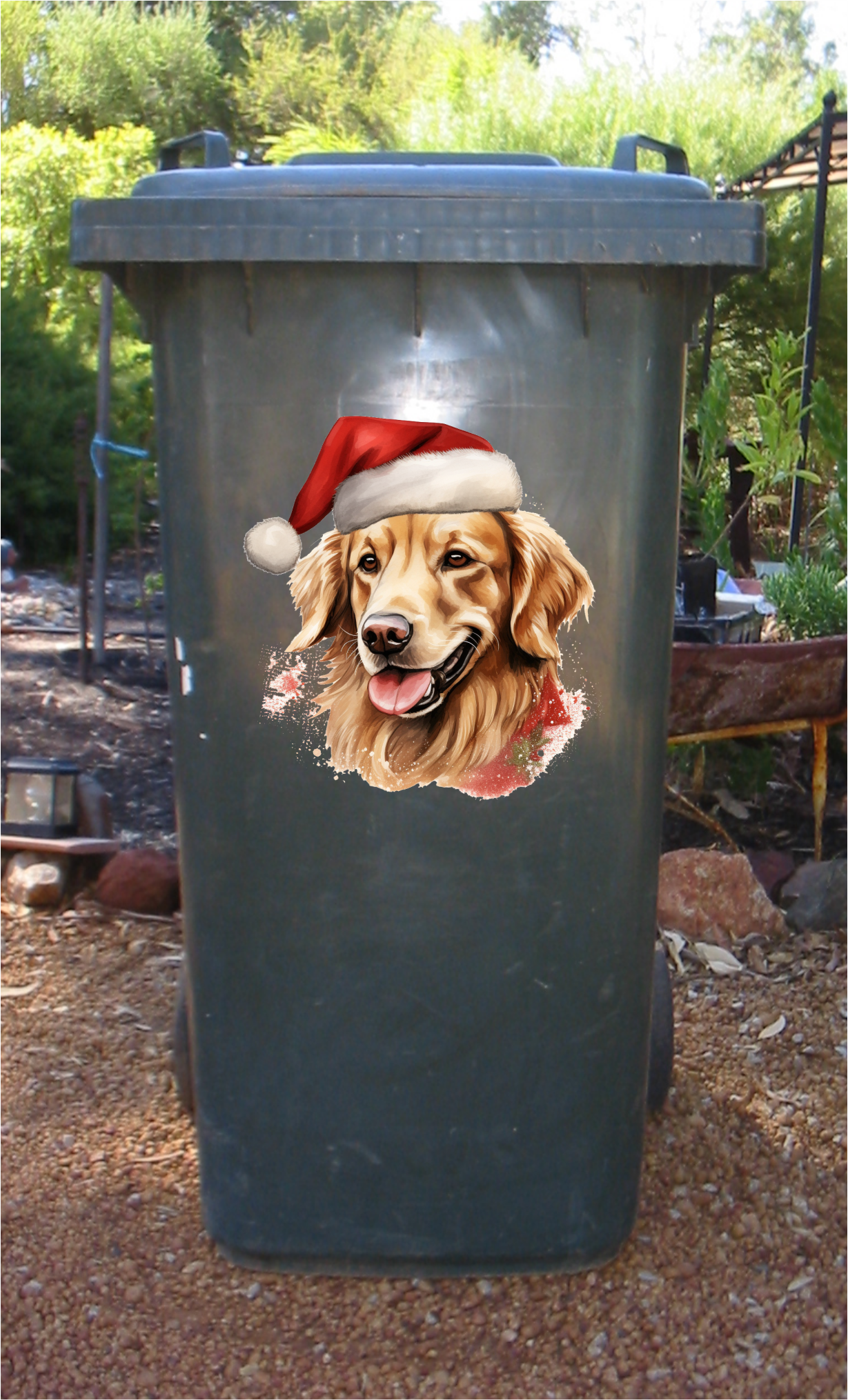 Golden retriever Christmas sticker