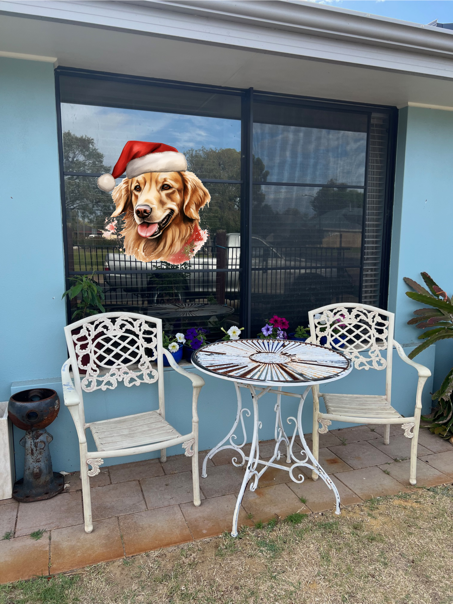 Golden retriever Christmas sticker