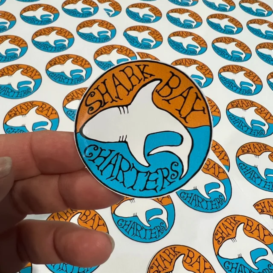 Laminated round stickers
