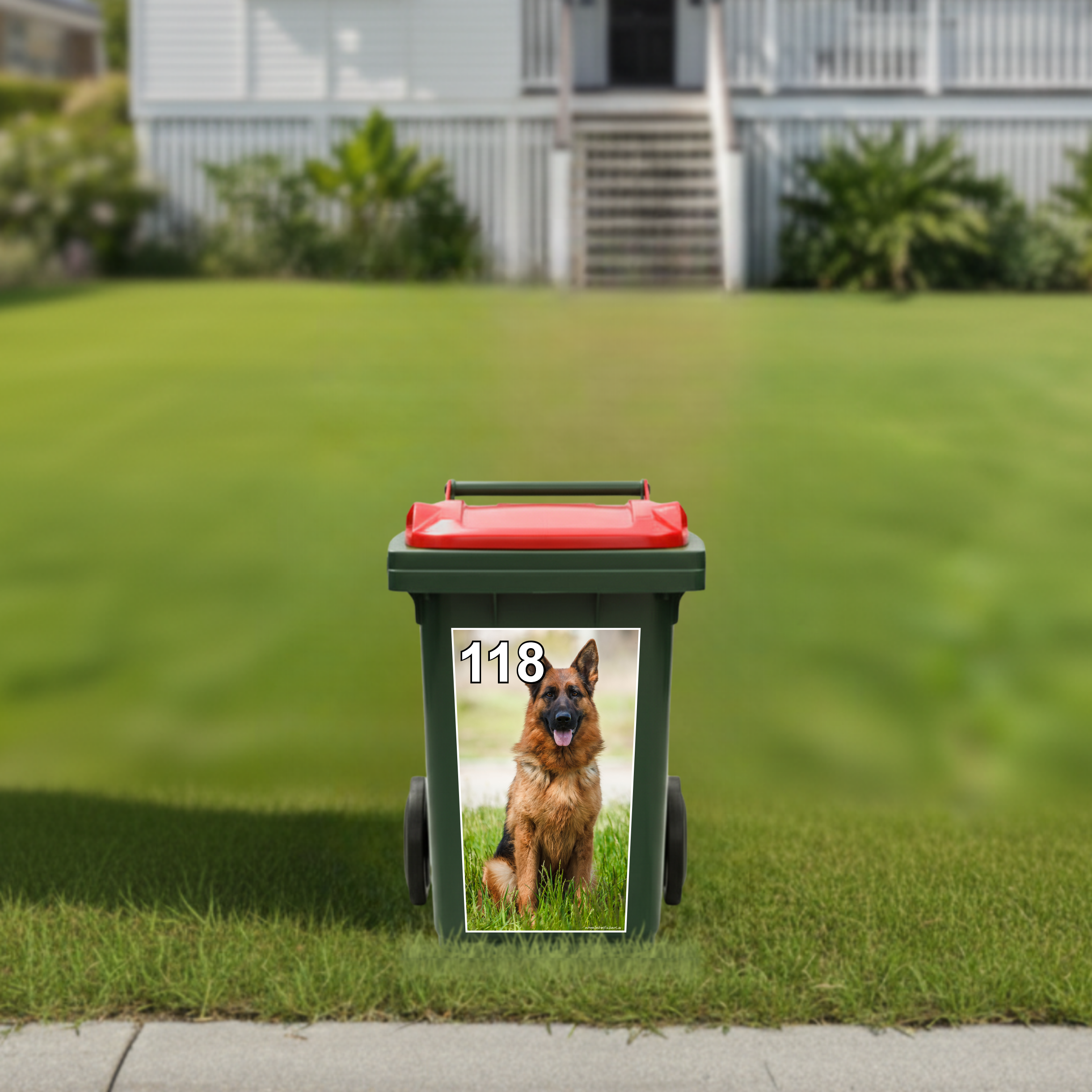 German shepherd wheelie bin sticker