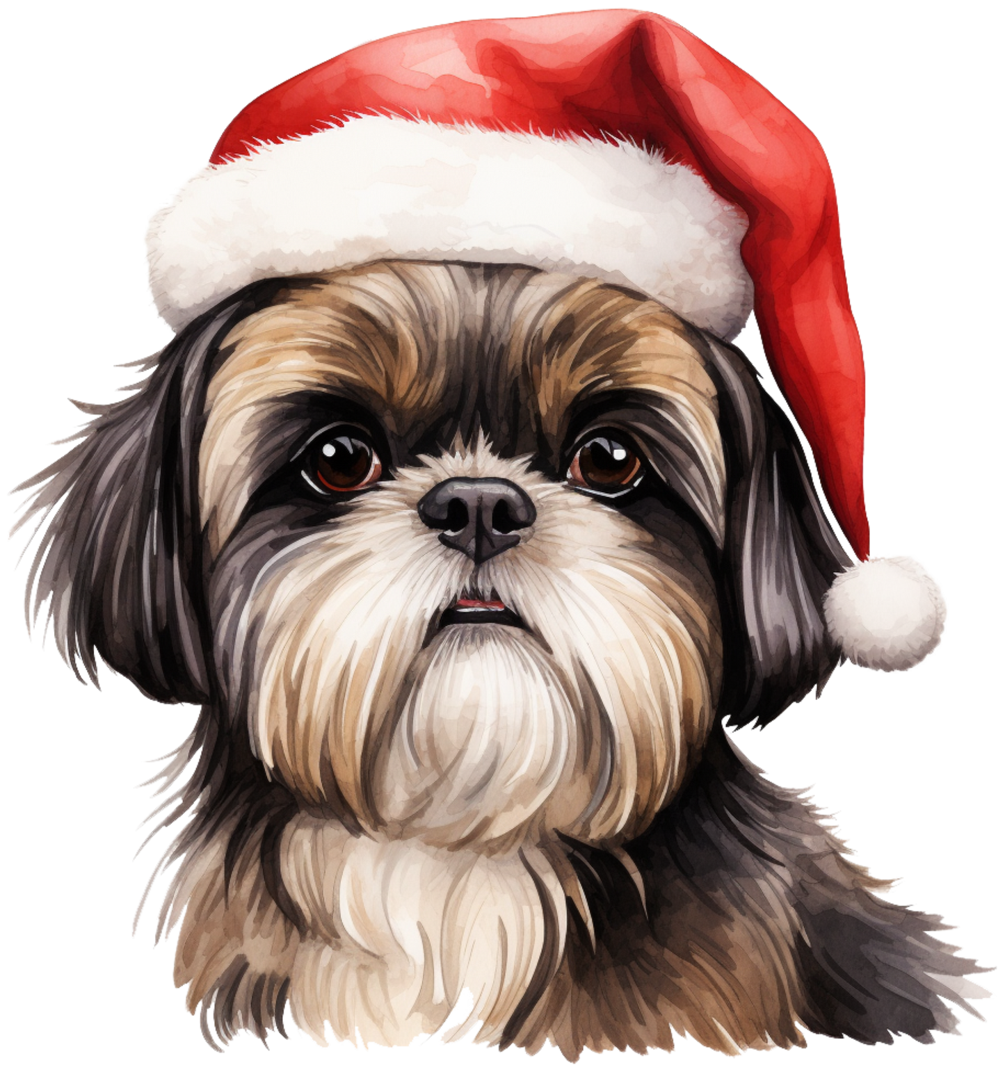 Shih tzu Christmas sticker