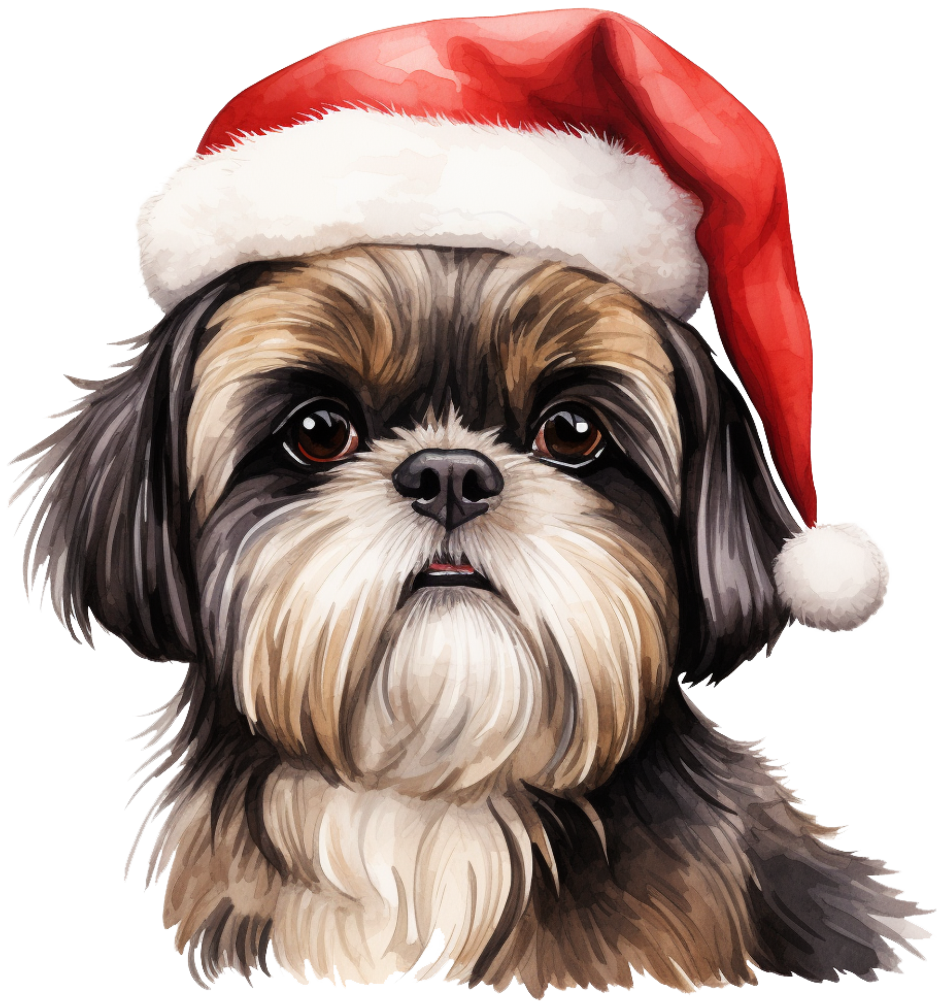 Shih tzu Christmas sticker