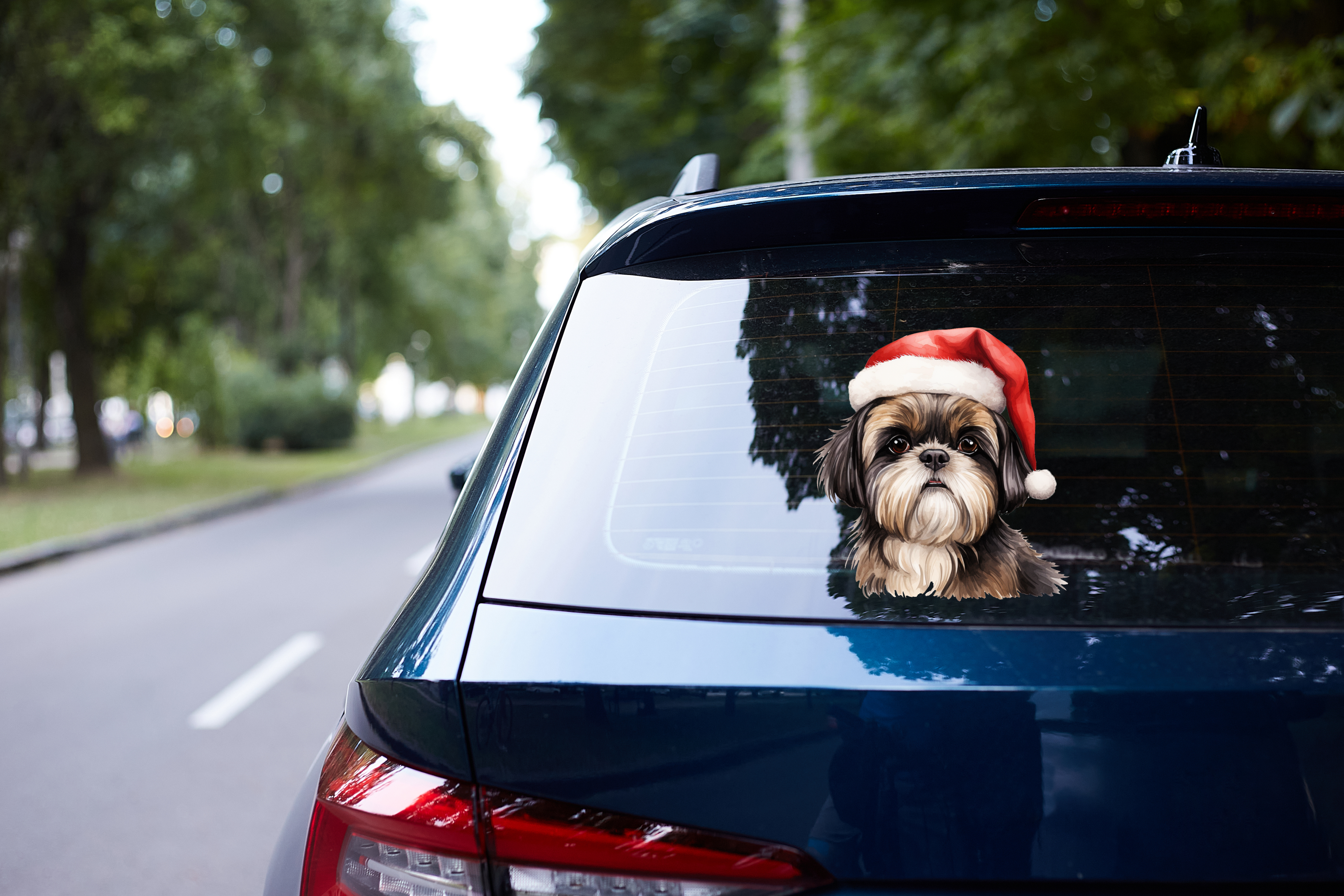 Shih tzu Christmas sticker