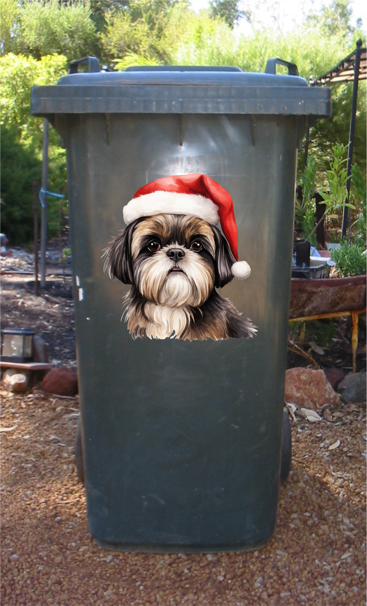 Shih tzu Christmas sticker