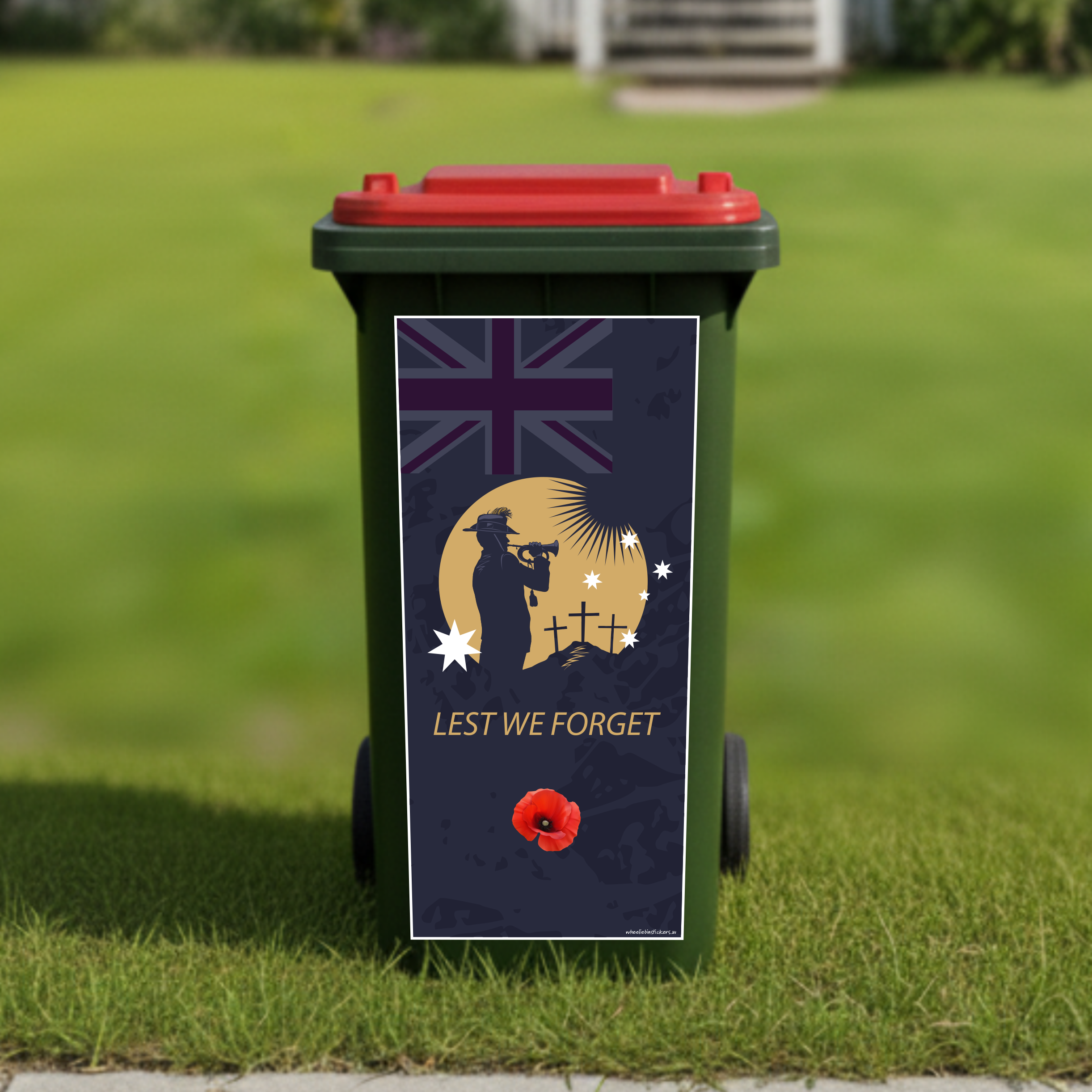 Soldier bugle wheelie bin sticker