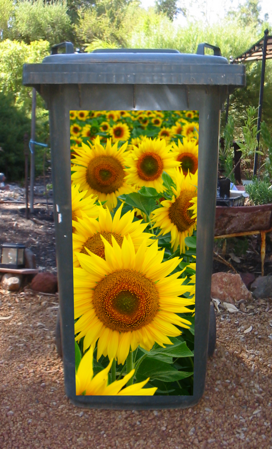 Sunflowers wheelie bin sticker