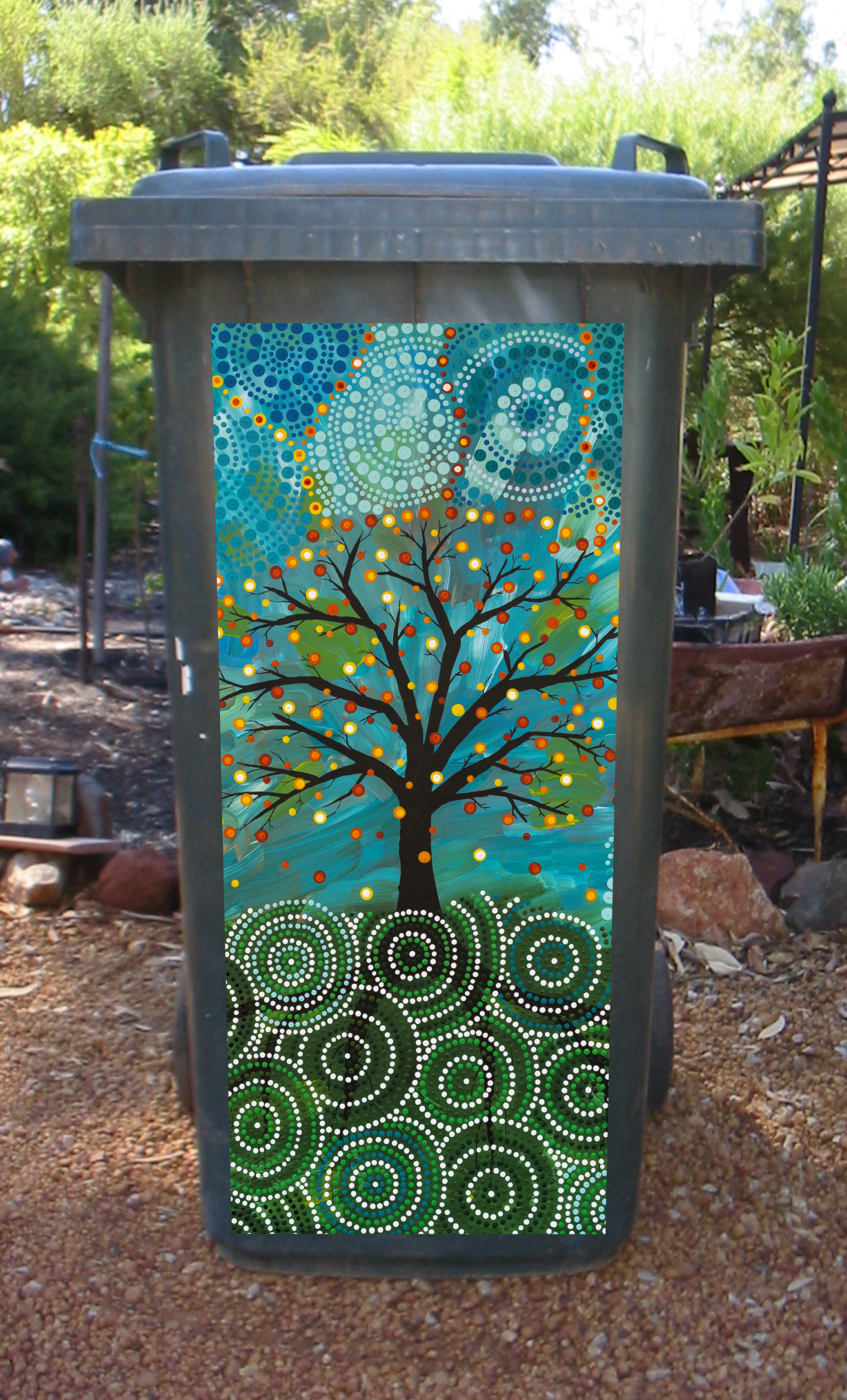 Tree of life wheelie bin sticker