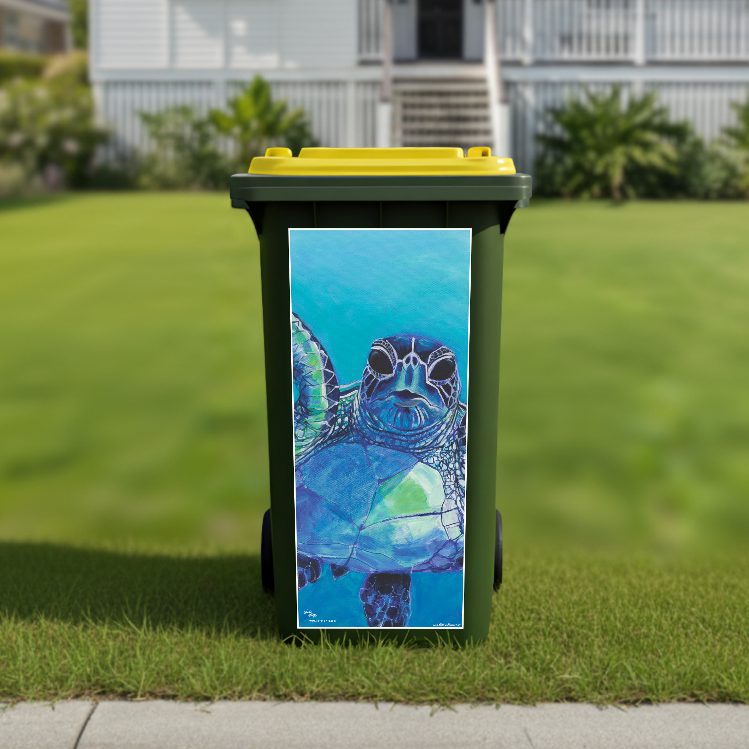 Turtle wheelie bin sticker