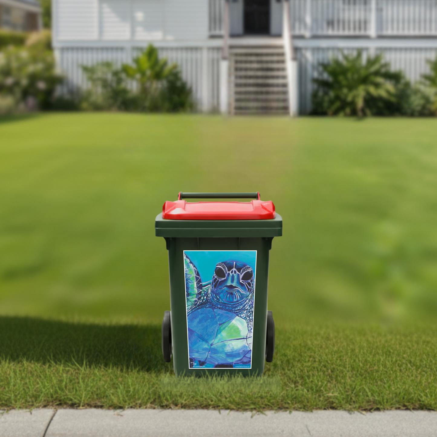 Turtle wheelie bin sticker