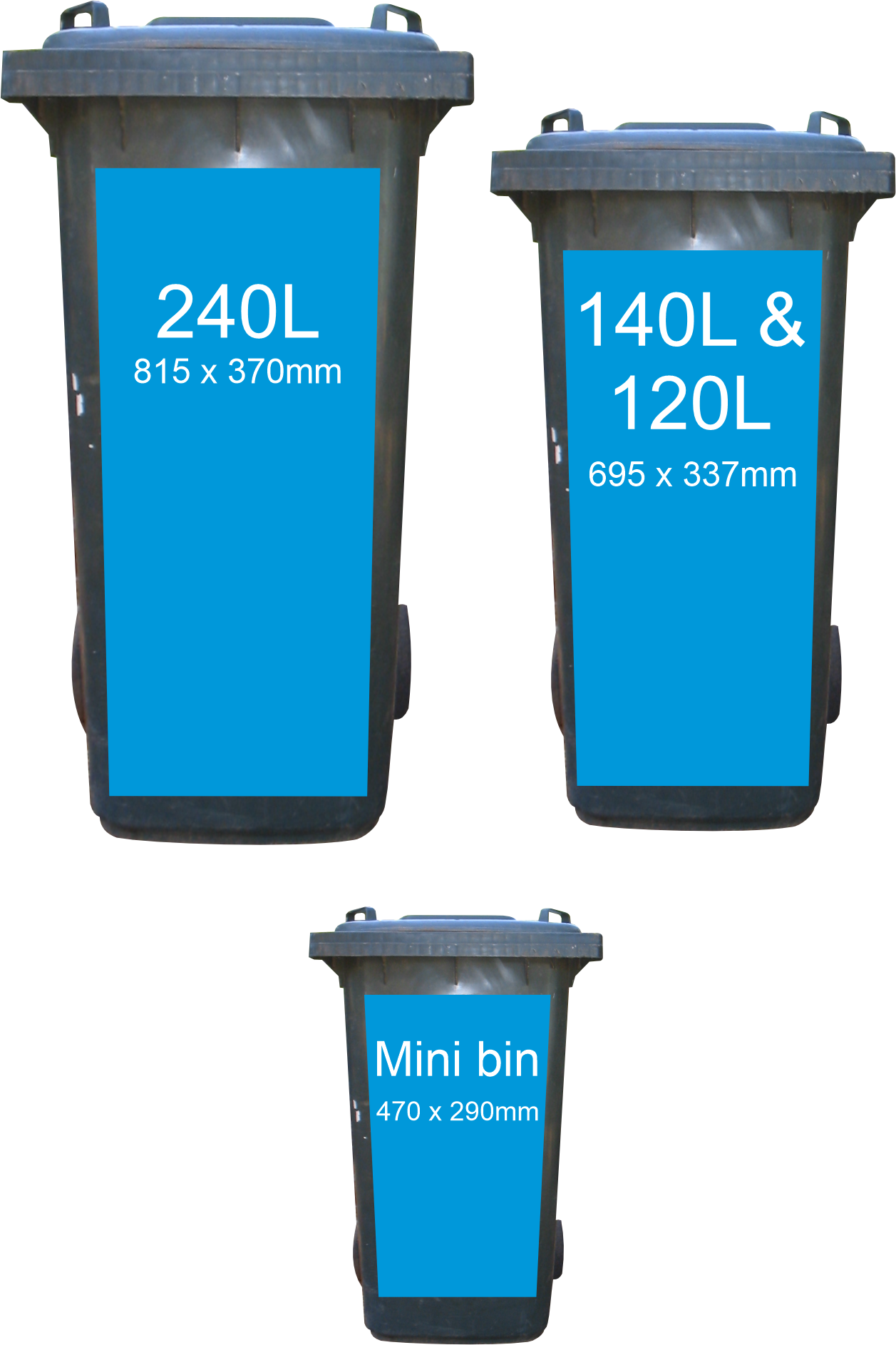 Bluey wheelie bin sticker in different size