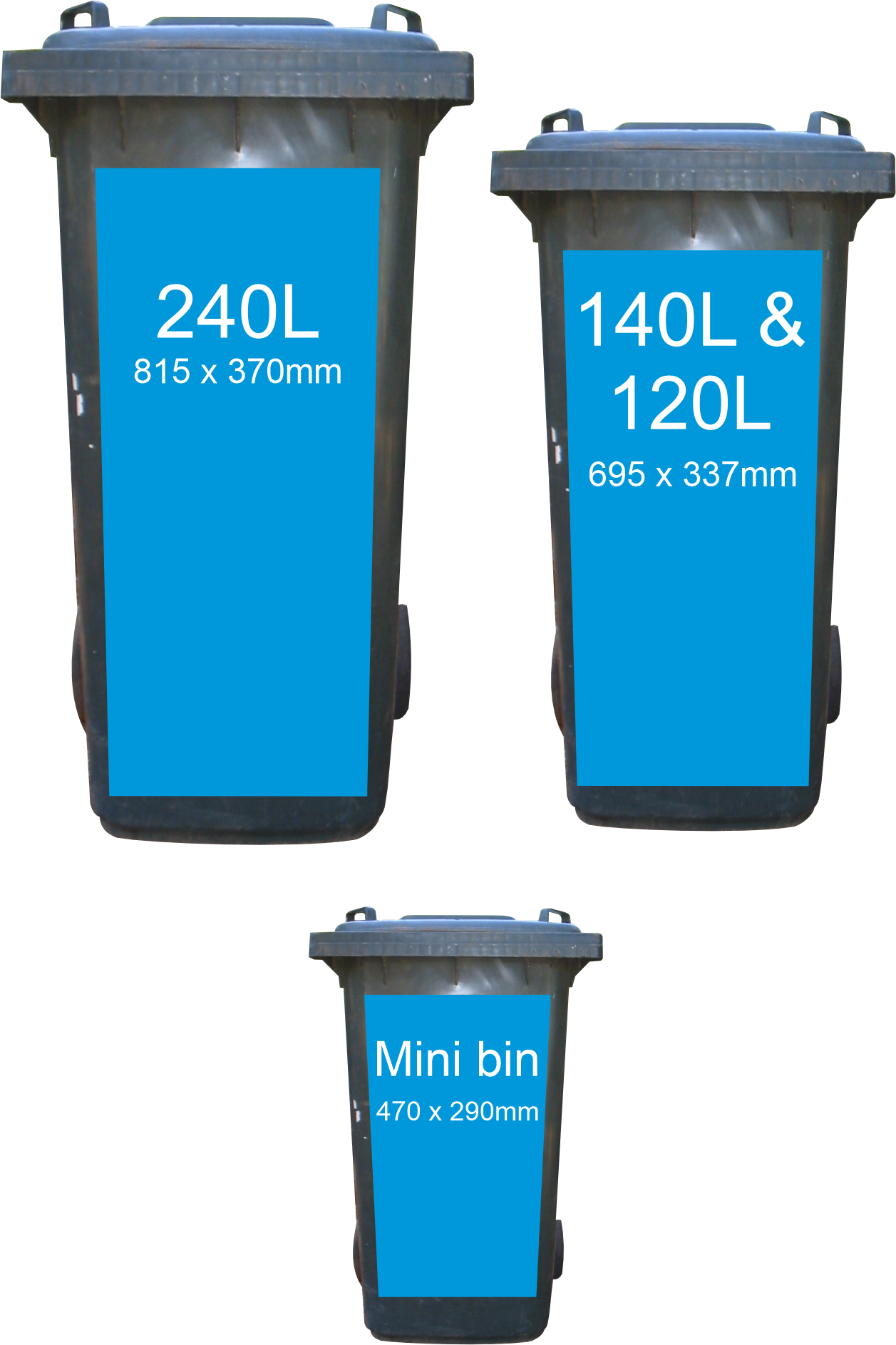 blue colour bin stickers