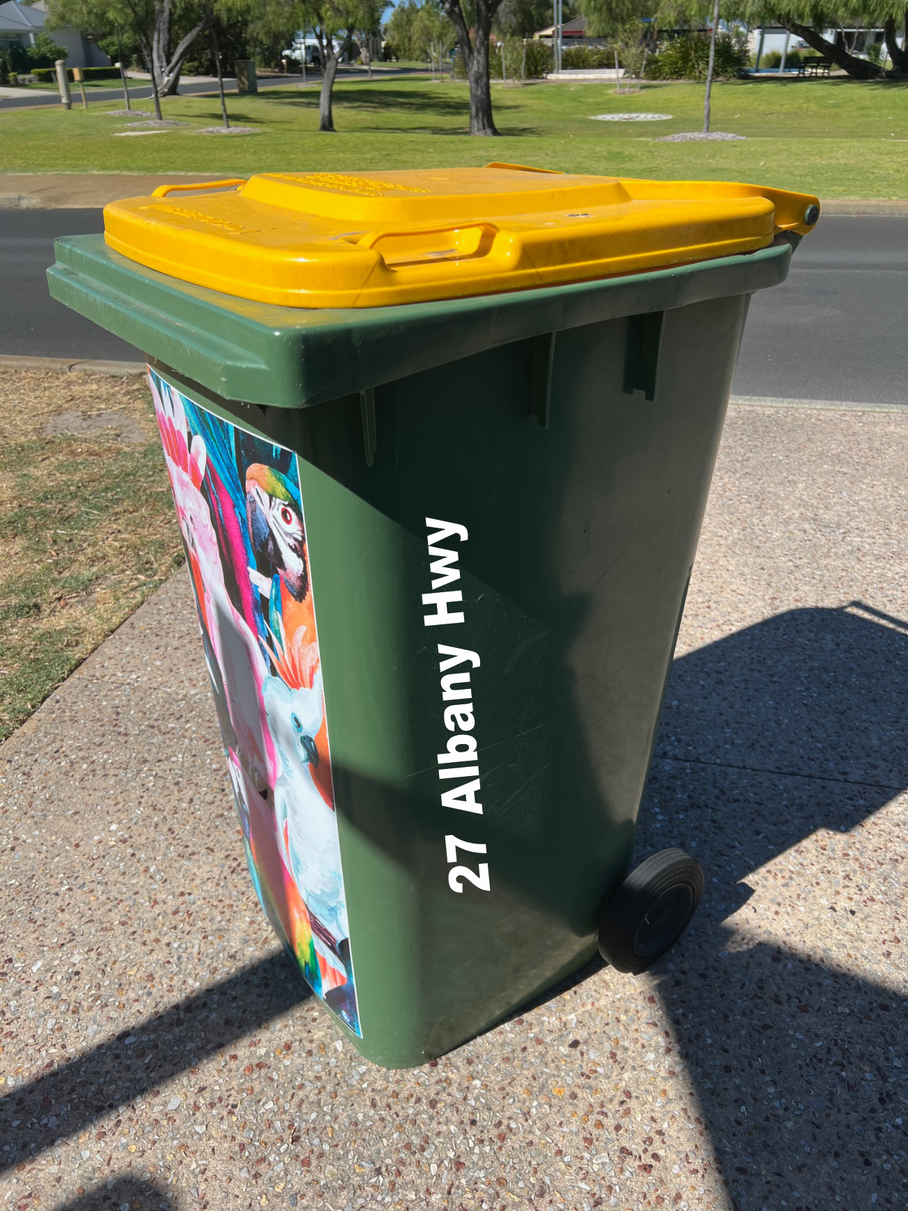 Side view number and address wheelie bin sticker