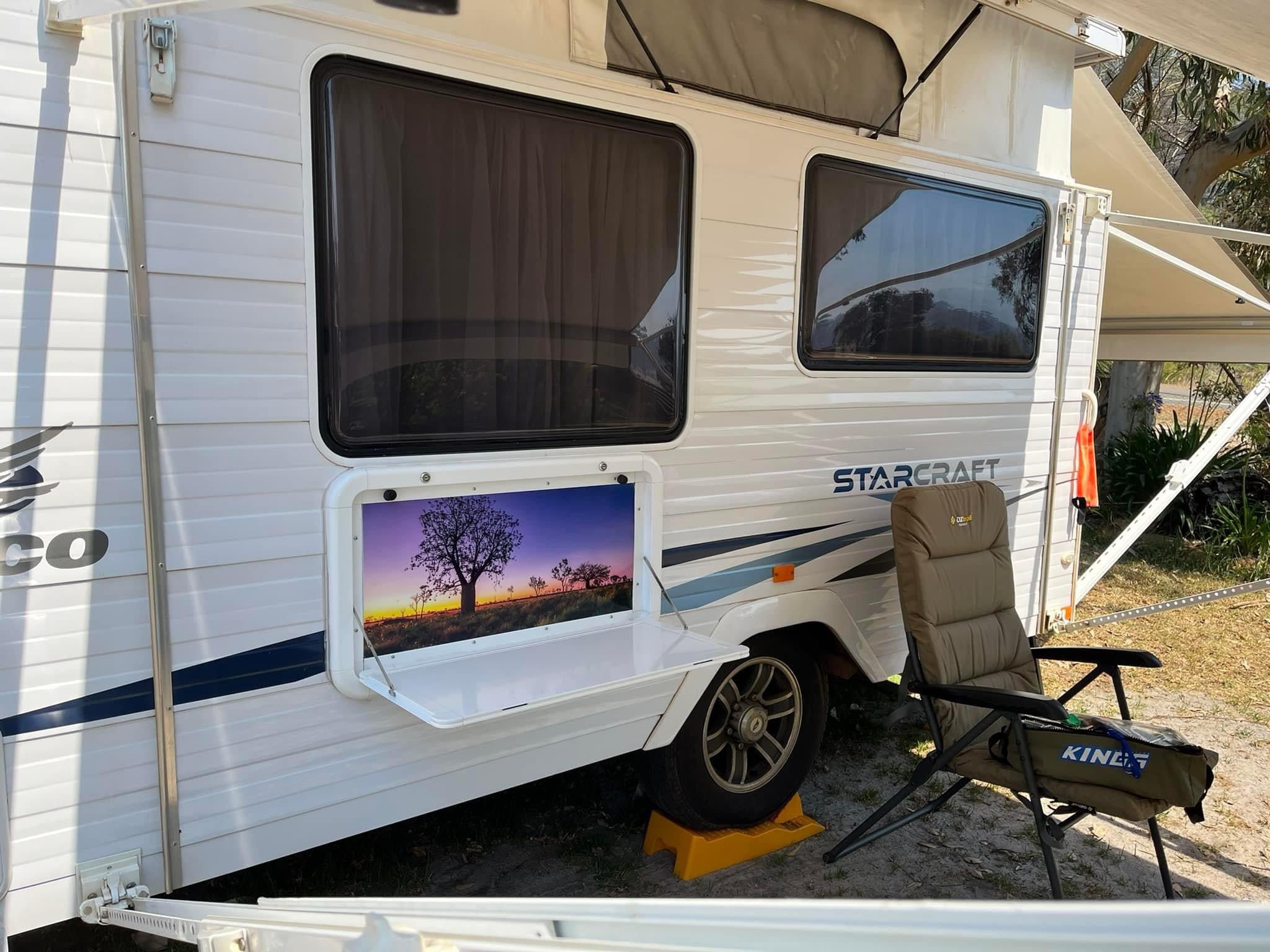 Caravan Drop Down Tray Graphics