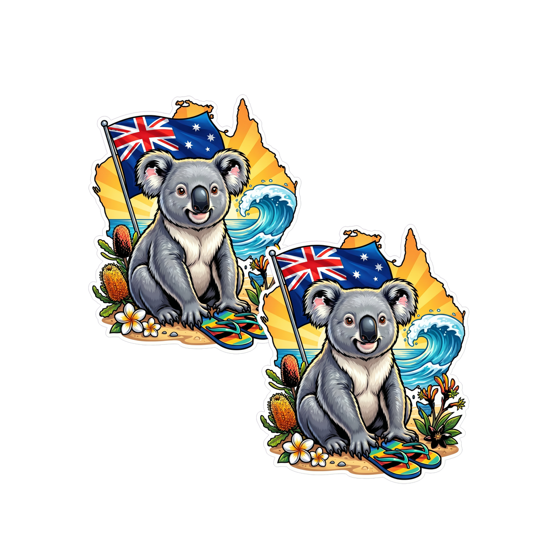 Koala with aussie flag sticker