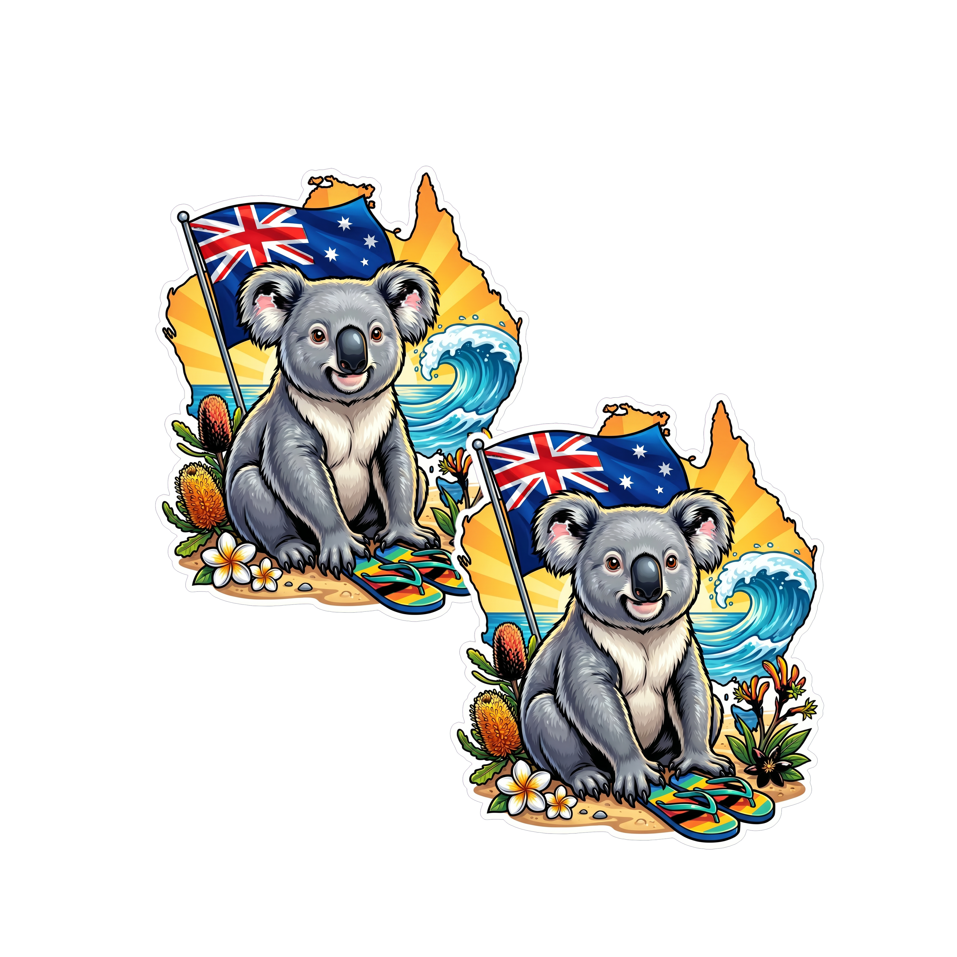 Koala with aussie flag sticker