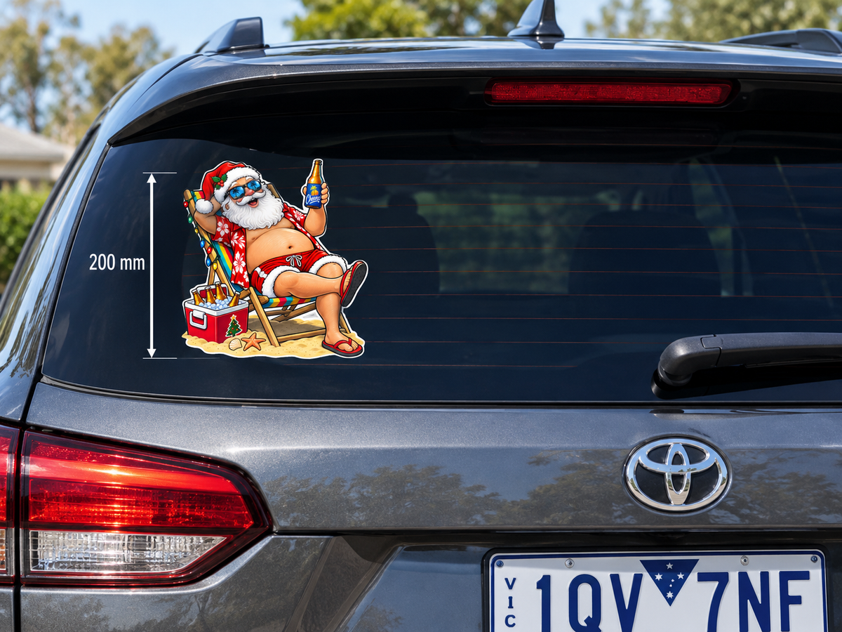 Aussie summer santa sticker