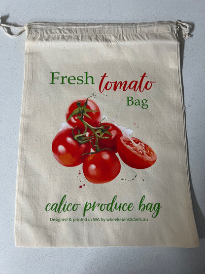 Fruit and vegetable drawstring calico bag