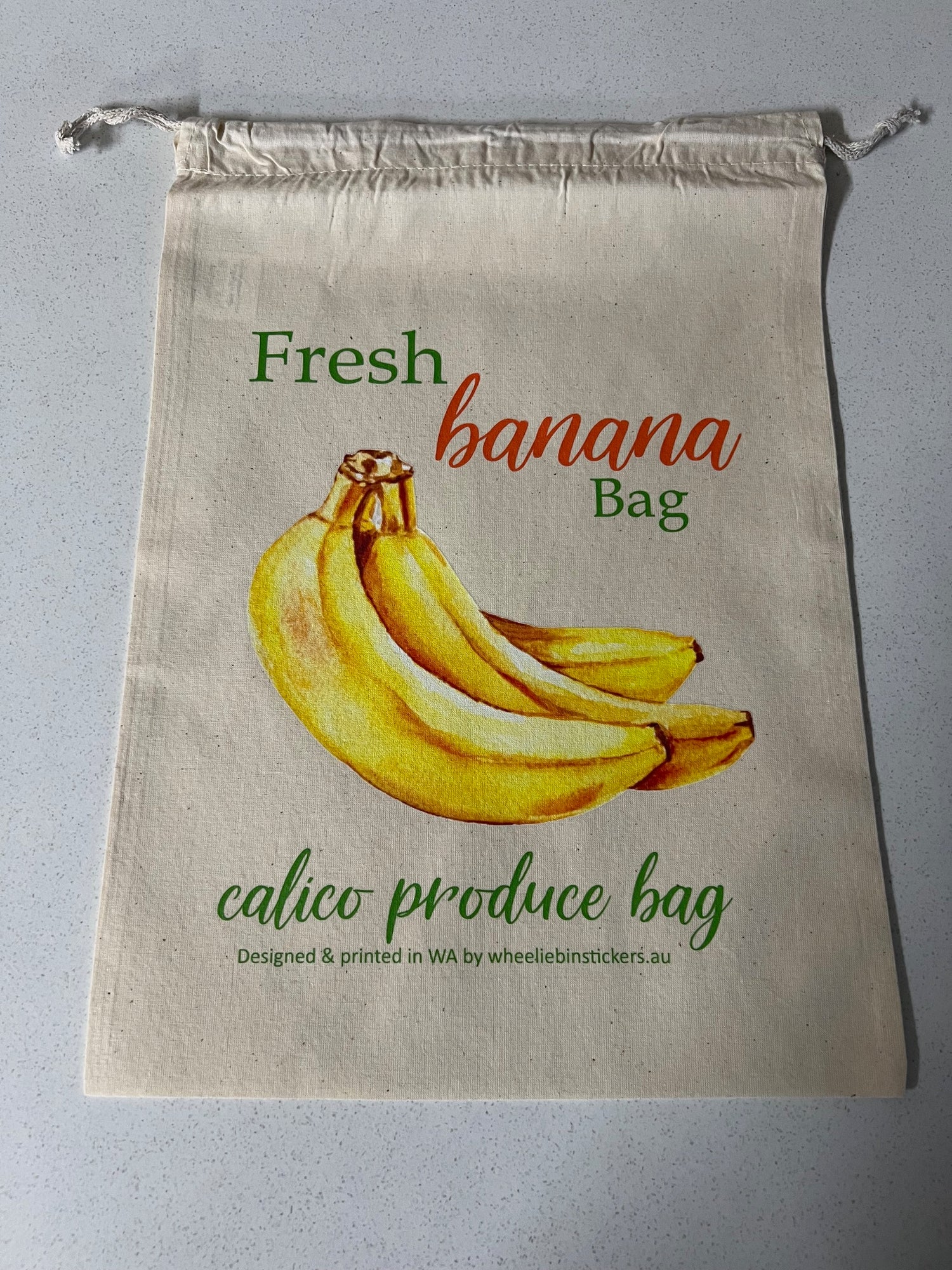 Fruit and vegetable drawstring calico bag