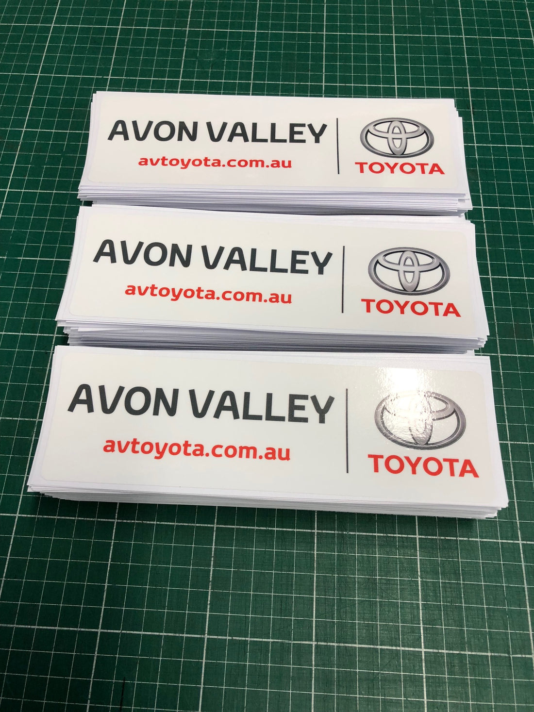 Laminated bumper stickers