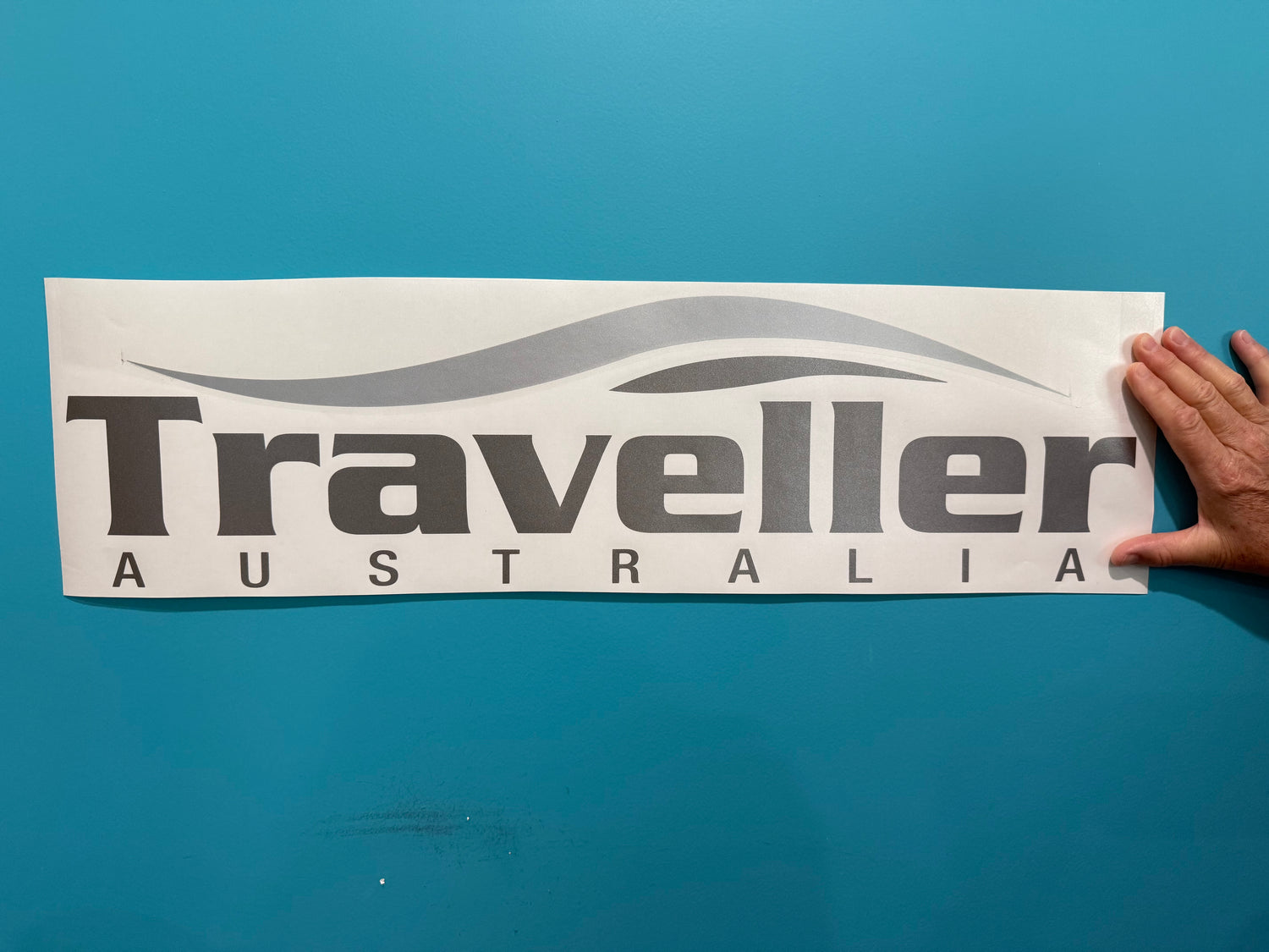 Traveller Sensations caravan side graphics and logo