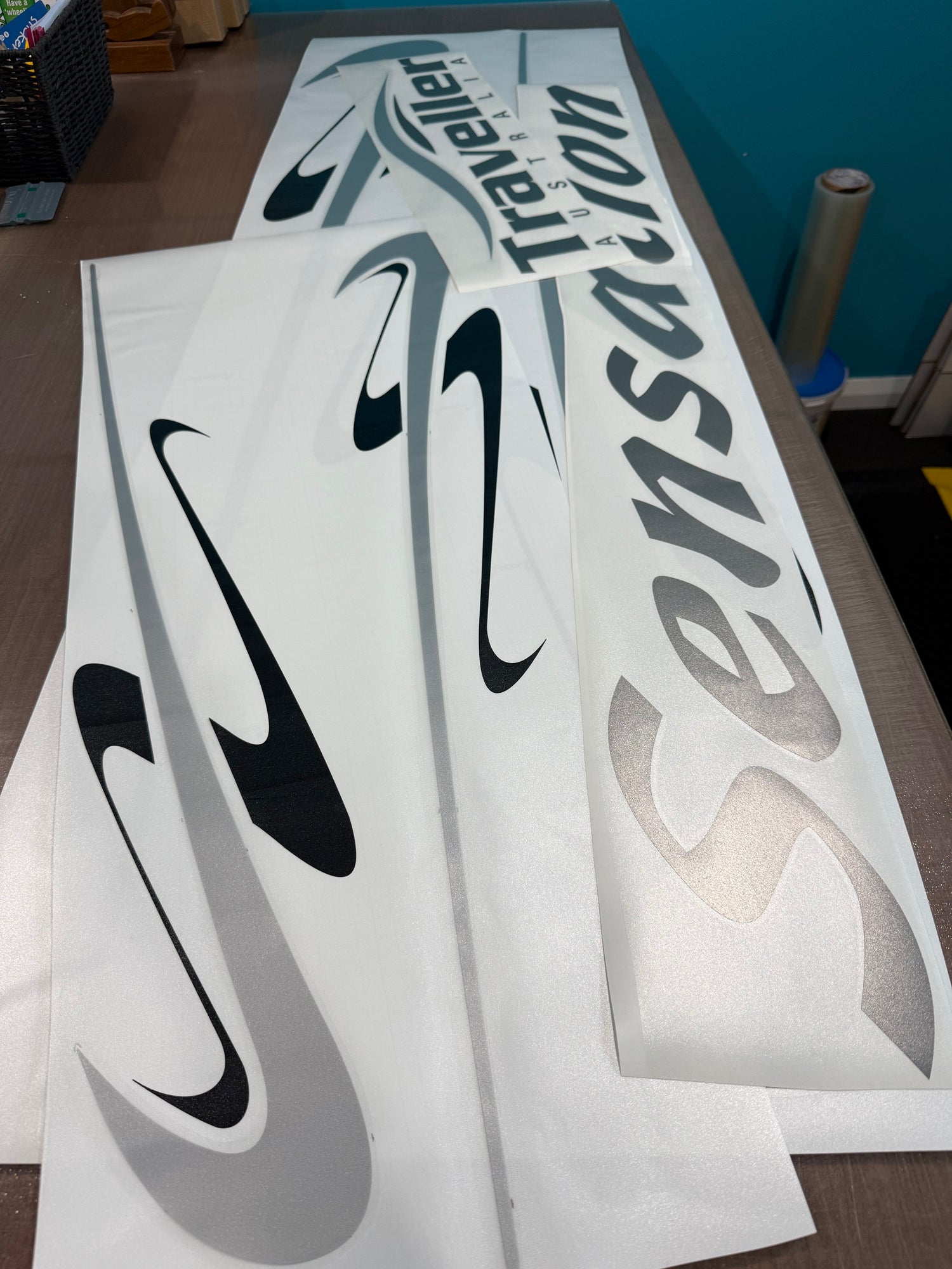 Traveller Sensations caravan side graphics and logo