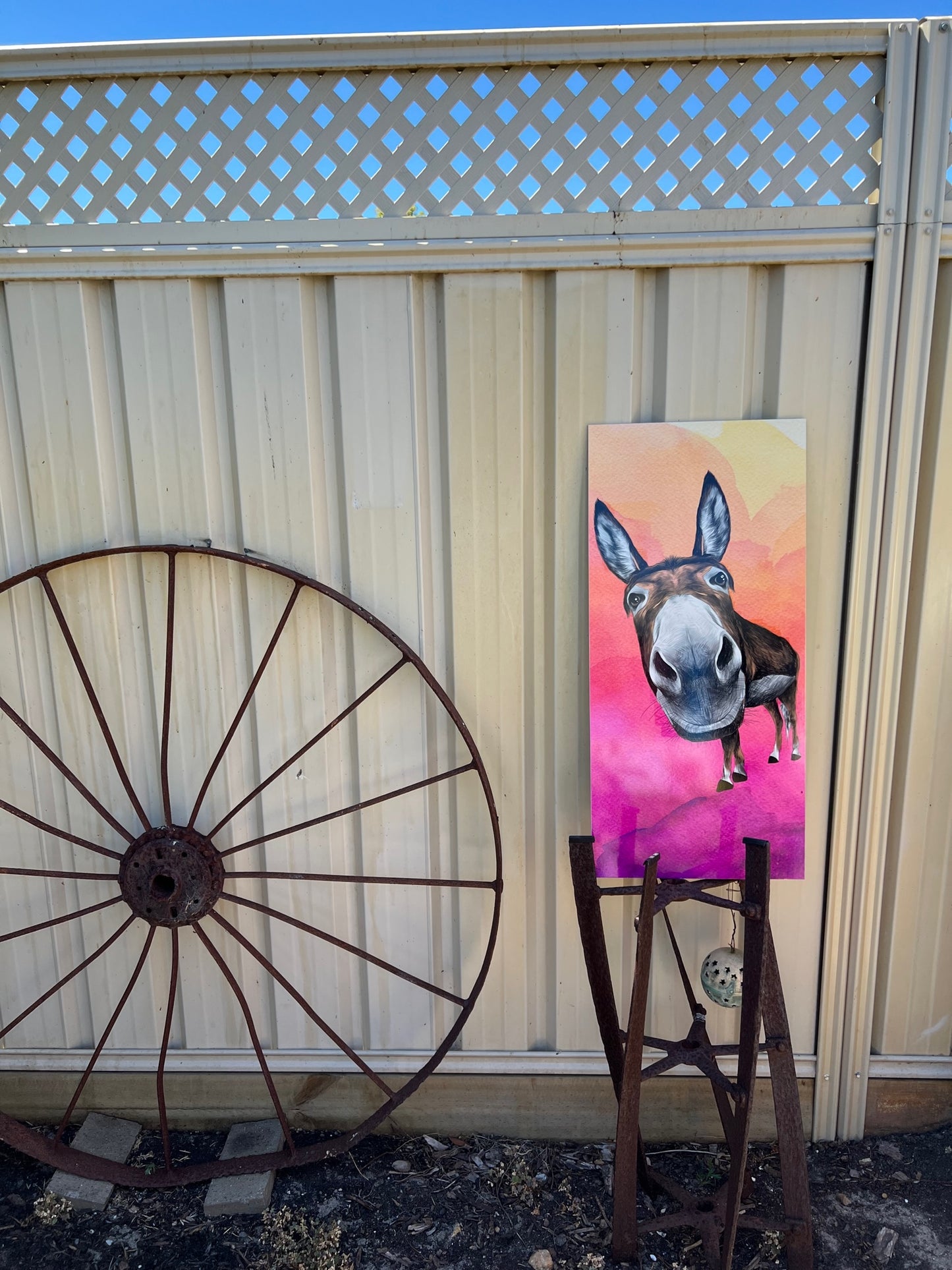 pink Donkey wheelie bin sticker