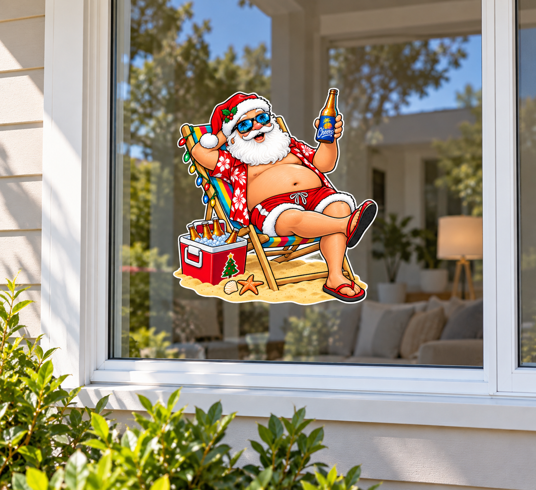 Aussie summer santa sticker