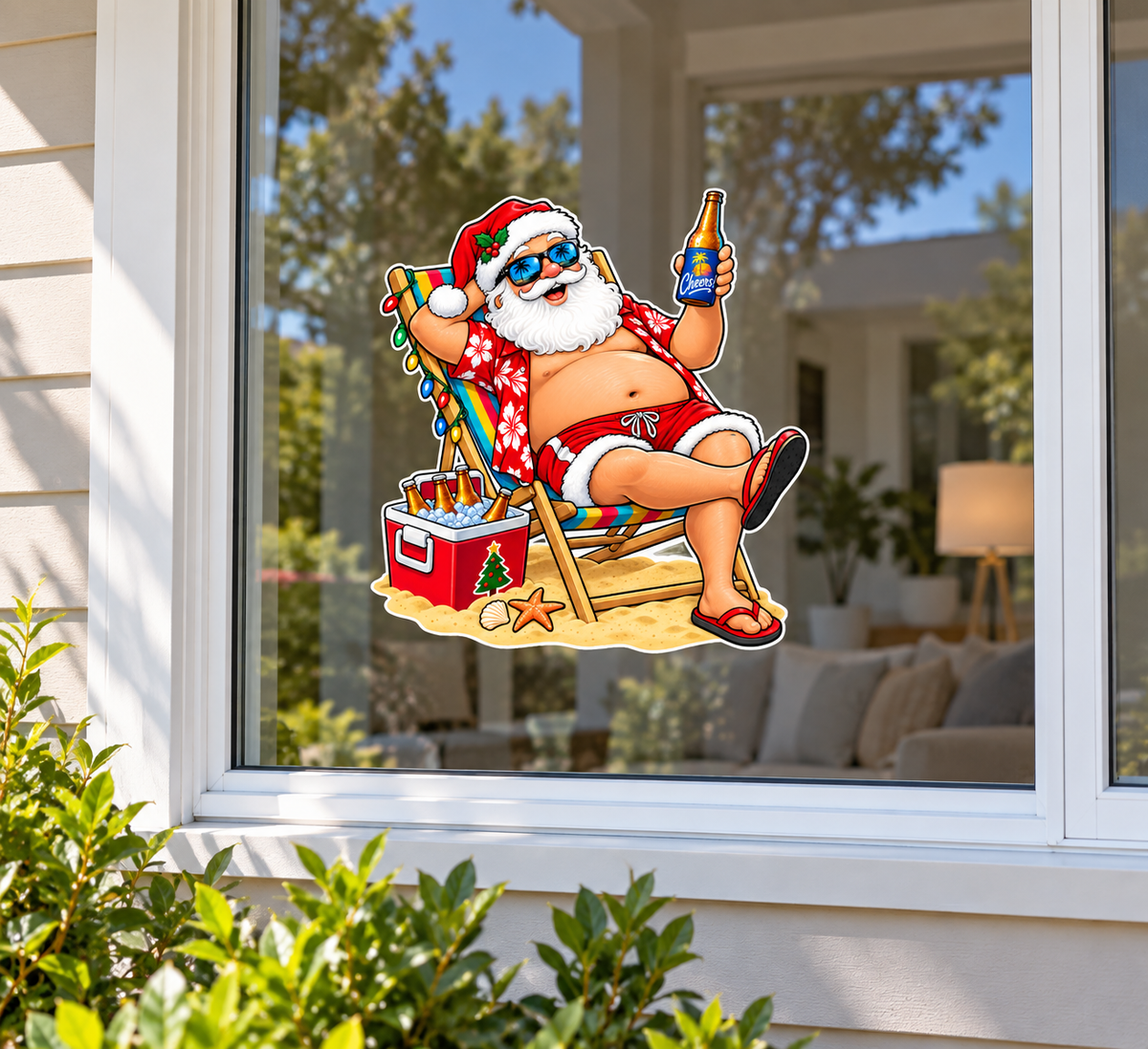 Aussie summer santa sticker