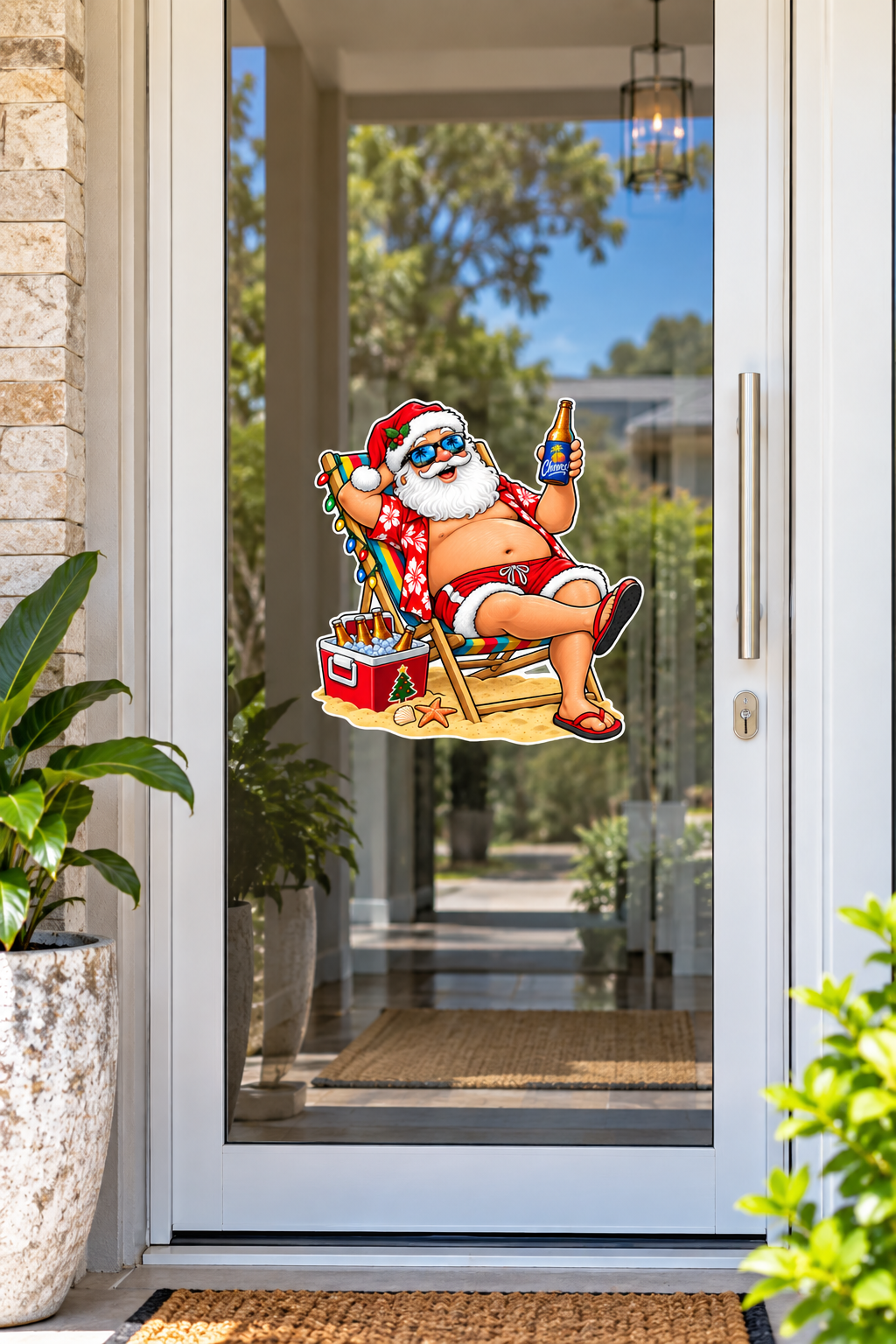 Aussie summer santa sticker