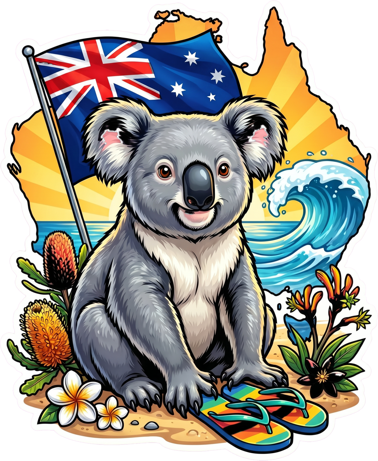 Koala with aussie flag sticker