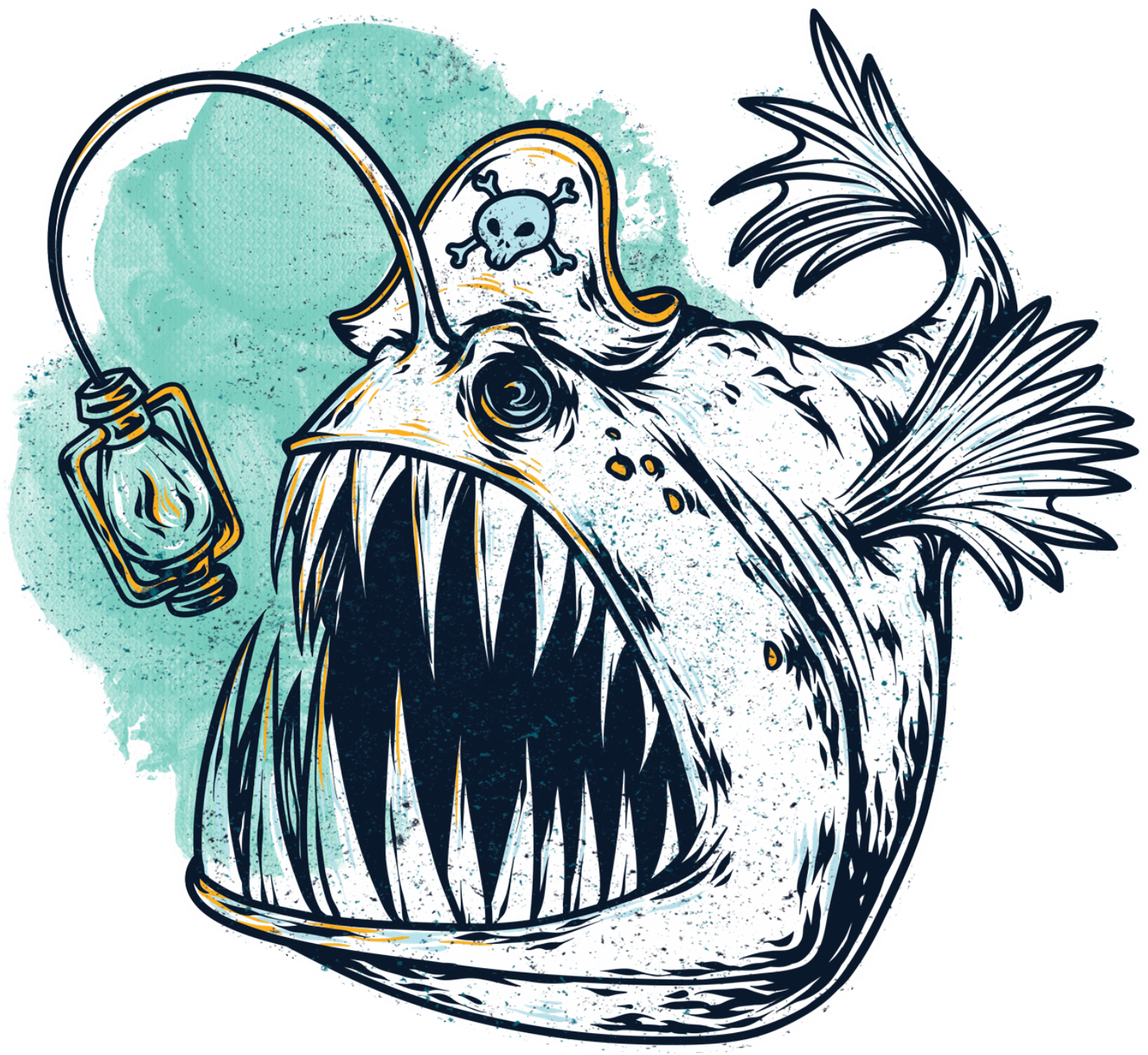 Angler fish sticker