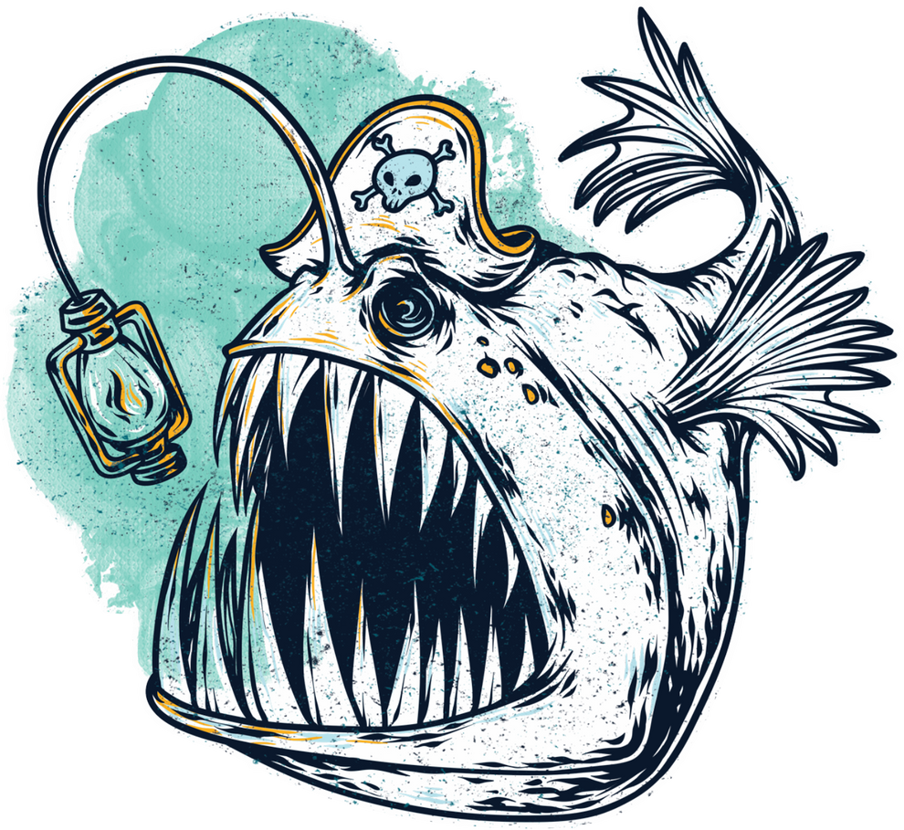 Angler fish sticker – Grove Wesley Design Art
