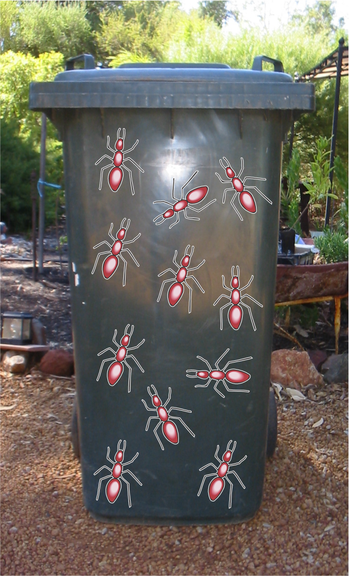 Ants wheelie bin stickers