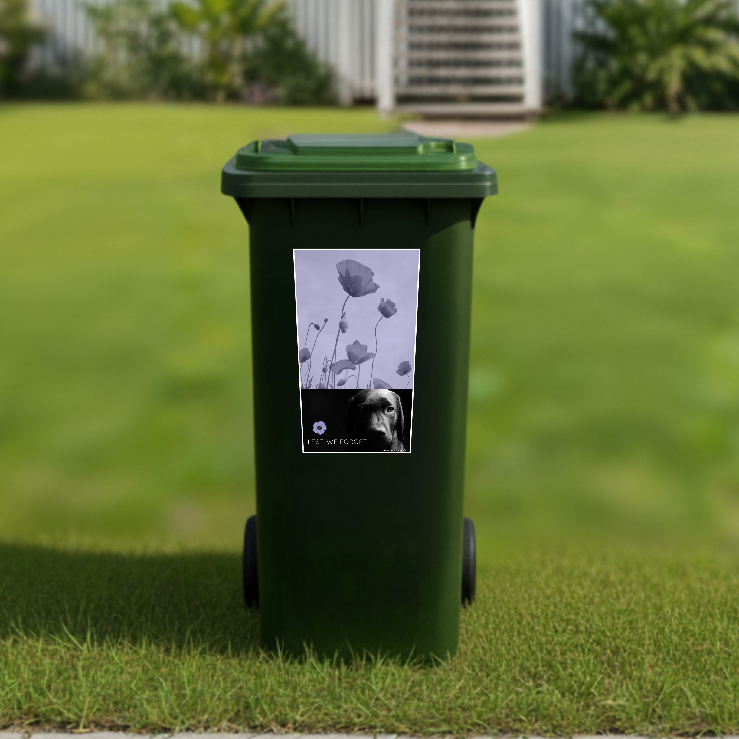 Soldier dog lest we forget wheelie bin sticker