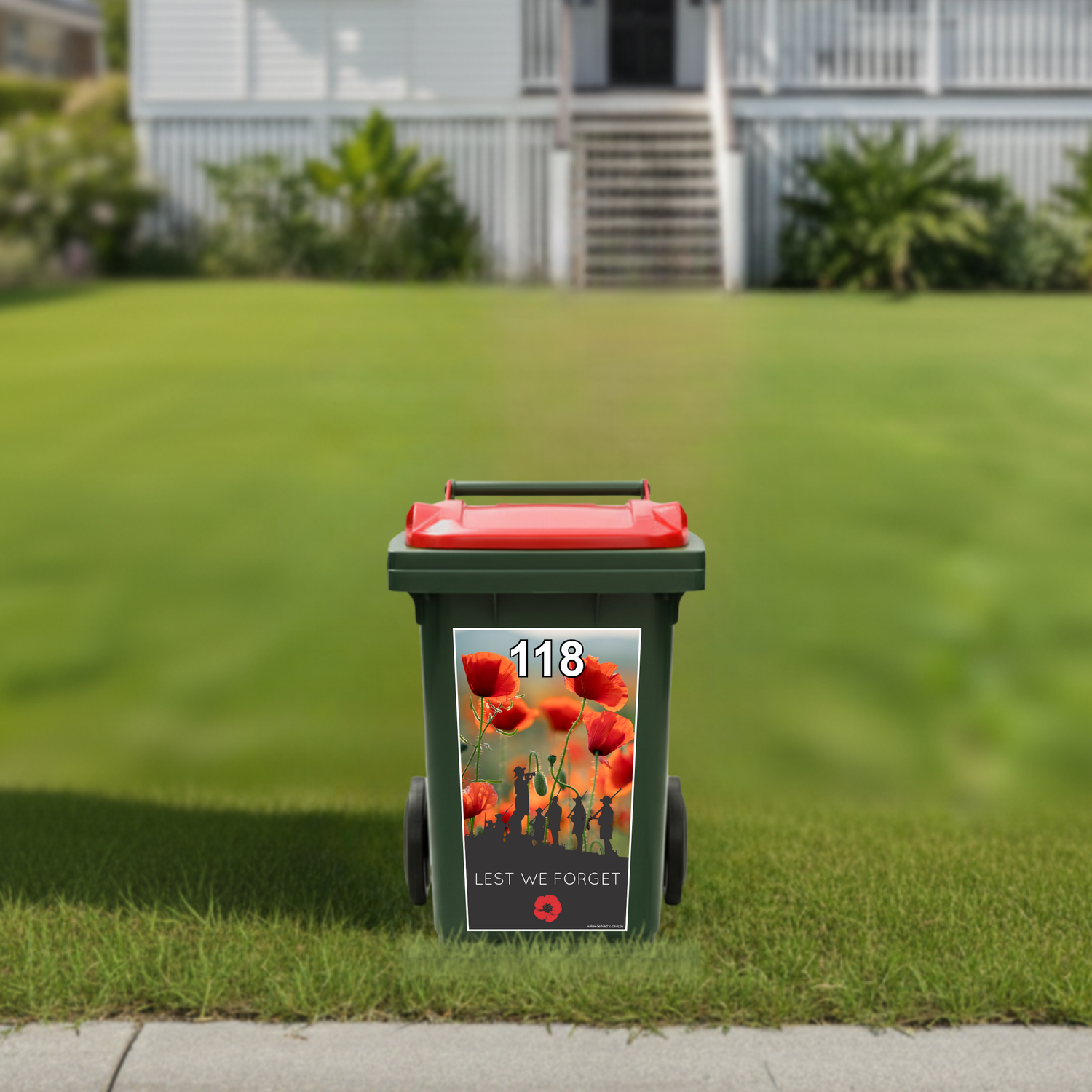 Poppies soldier wheelie bin sticker