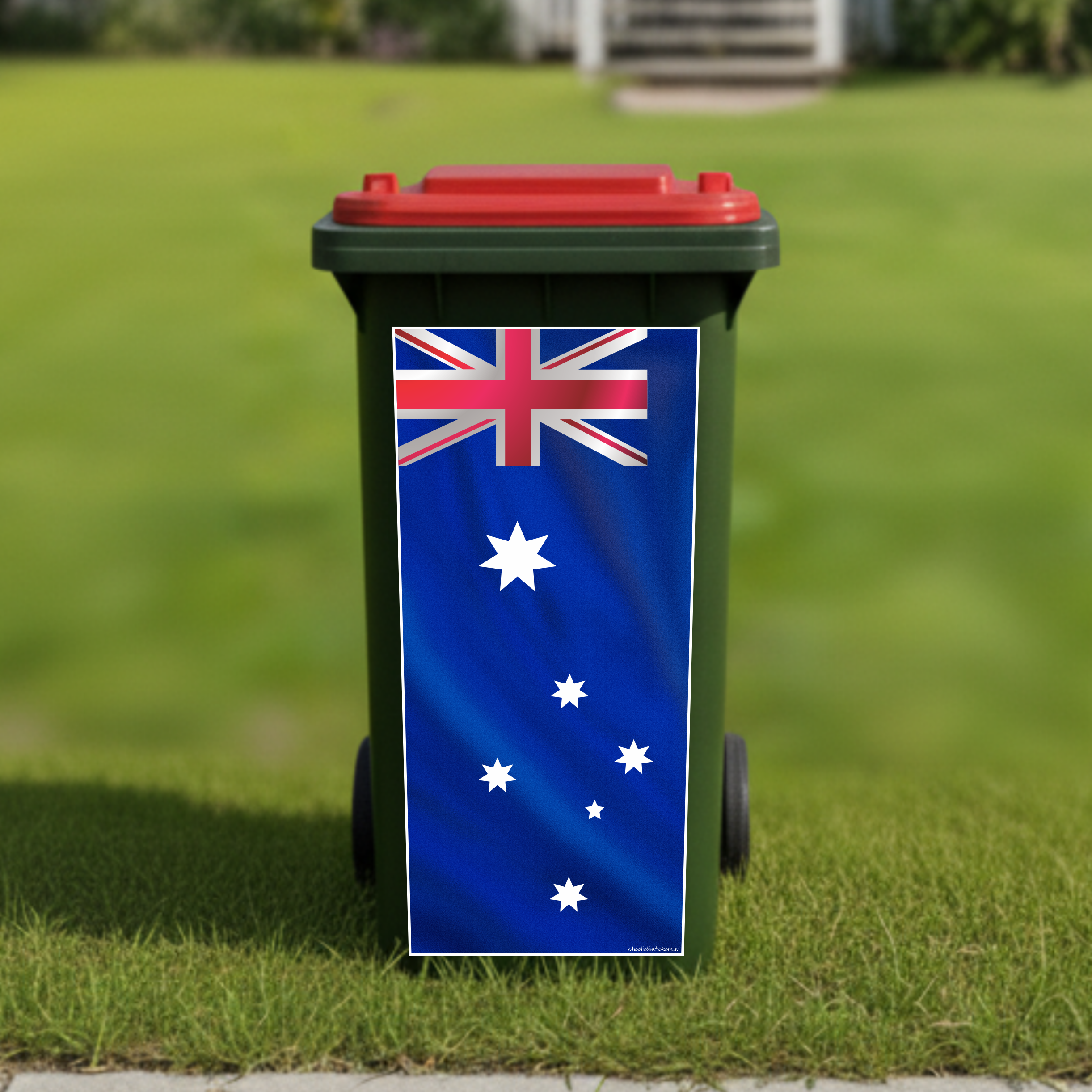 Australiana flag wheelie bin sticker